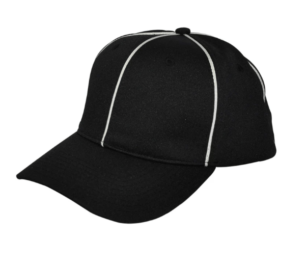 Smitty Black Flex Fit Football Hat with White Piping, ideal for style and comfort on the field.