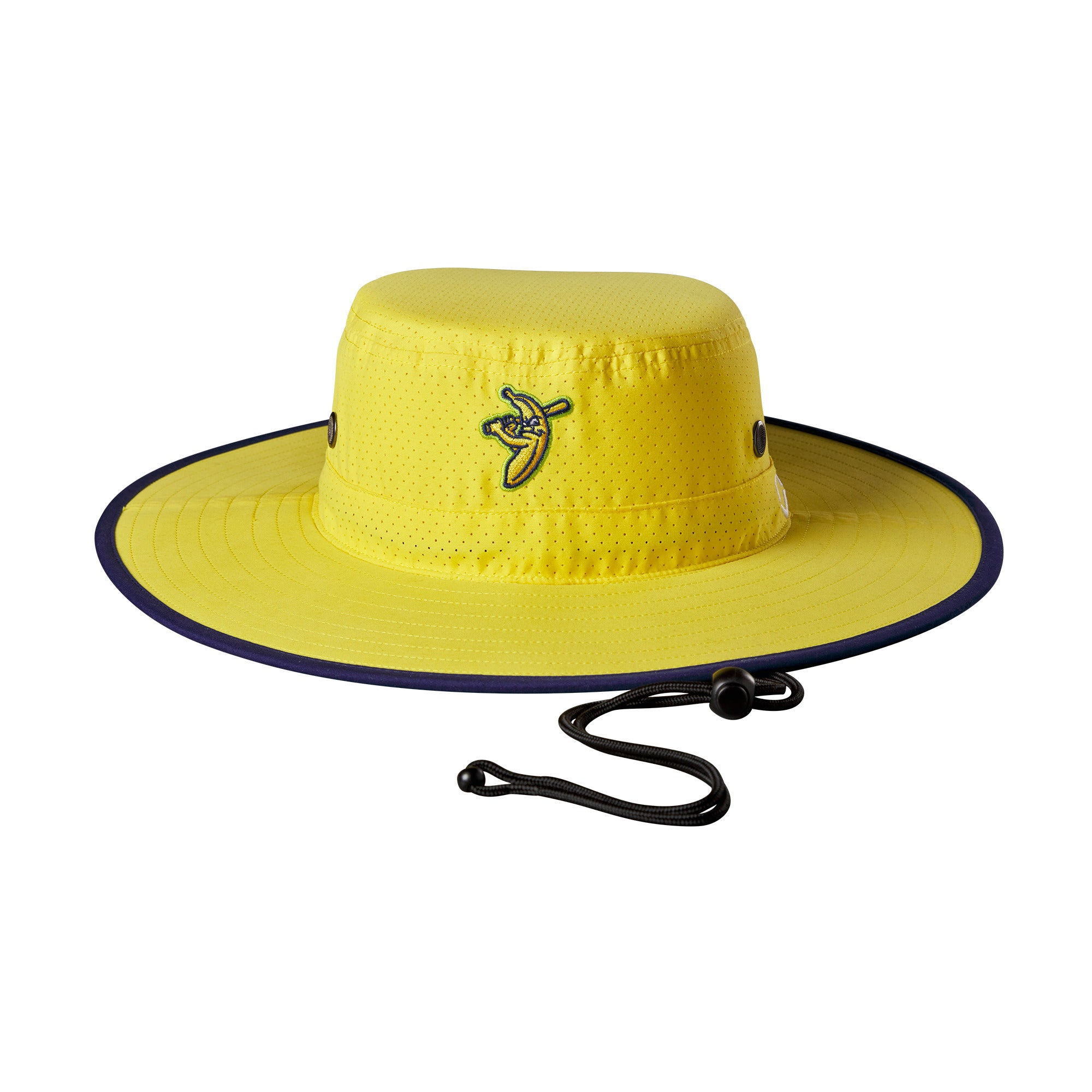 Evoshield Bananas Bucket Hat in bright yellow, featuring a stylish design and sun protection. Ideal for outdoor activities.