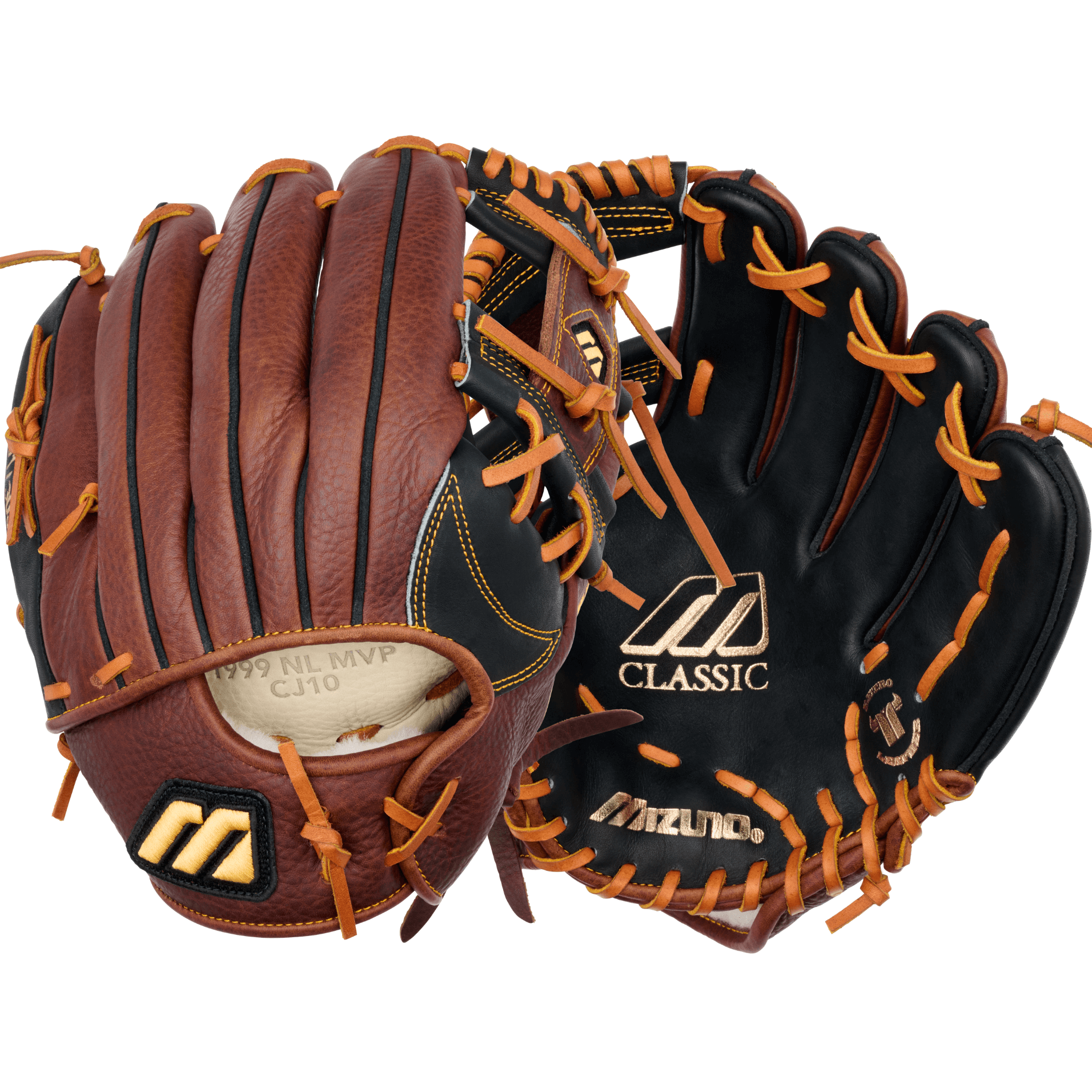 Mizuno MCL-5001 Chipper Jones 99 NL MVP commemorative glove featuring Classic Pro Leather and 3 web design.