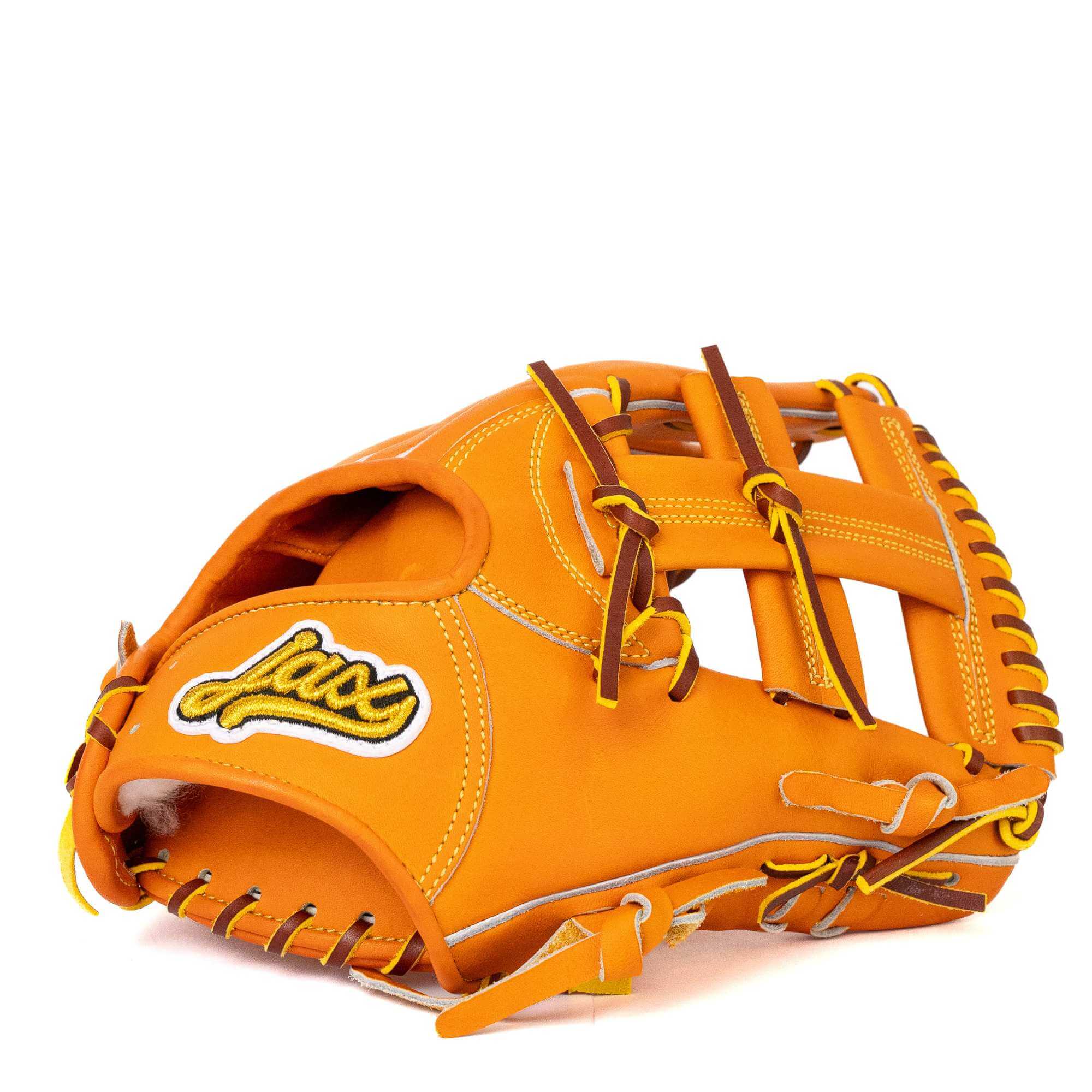 Jax EN-7 infield glove, 11.75, orange tan leather, single post web, RHT.