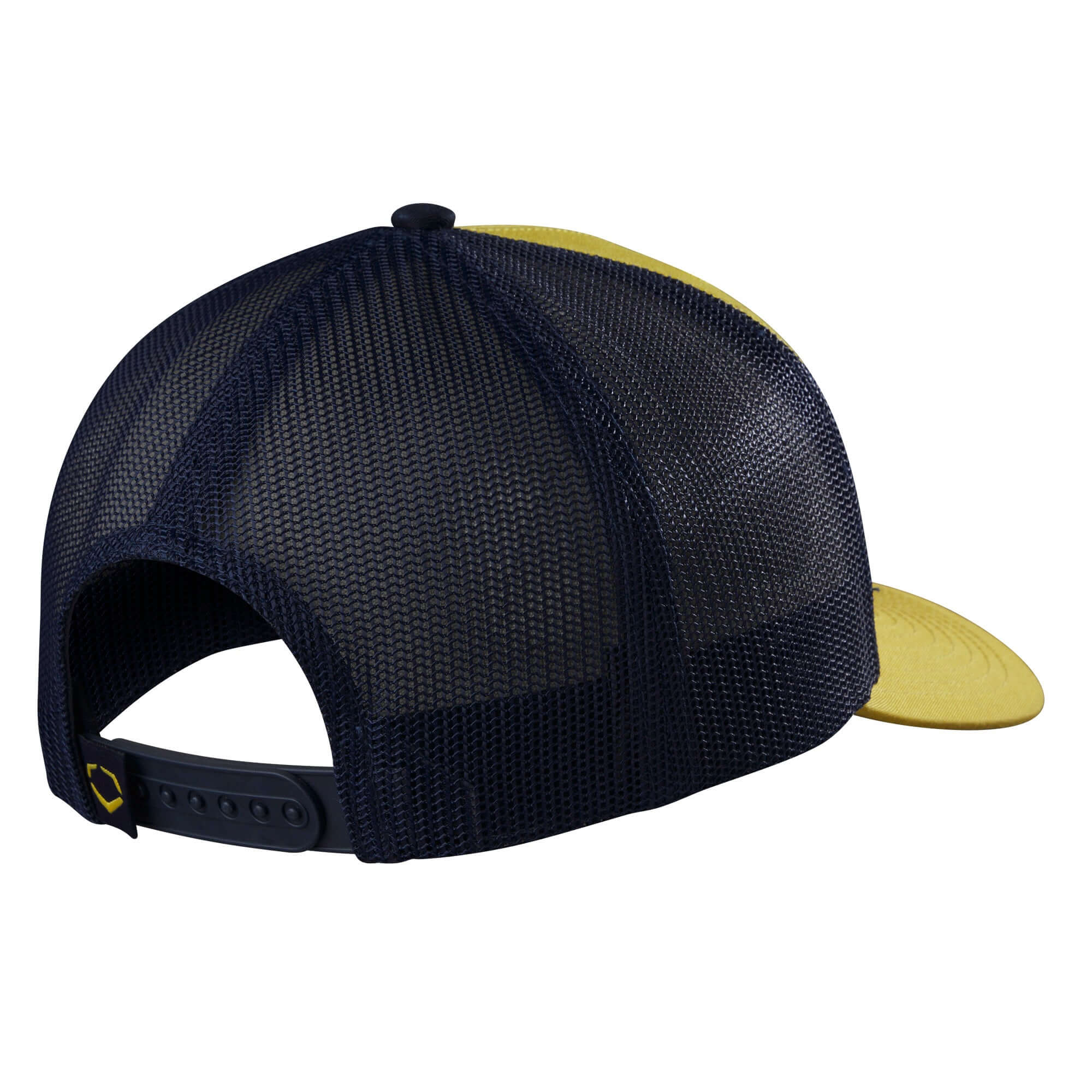 Evoshield Adult 112 Bananas Rubber Patch Snapback N showing mesh back and yellow visor for comfort and style.