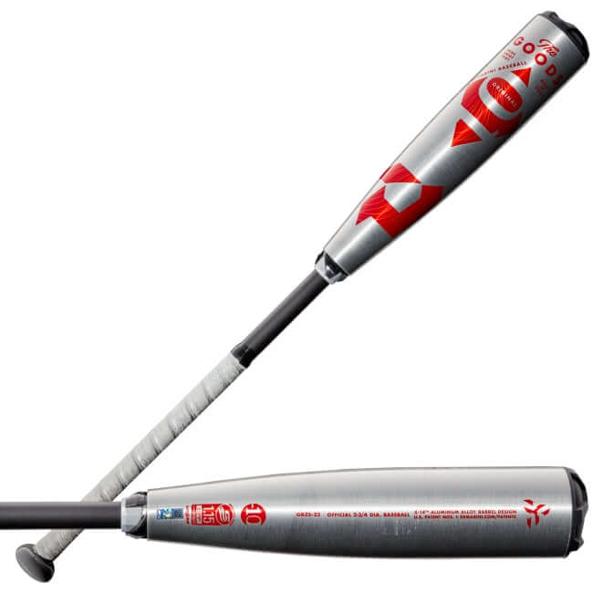 DeMarini The Goods (-10) USSSA Baseball Bat showcasing X14 Alloy Barrel and composite handle for young players.