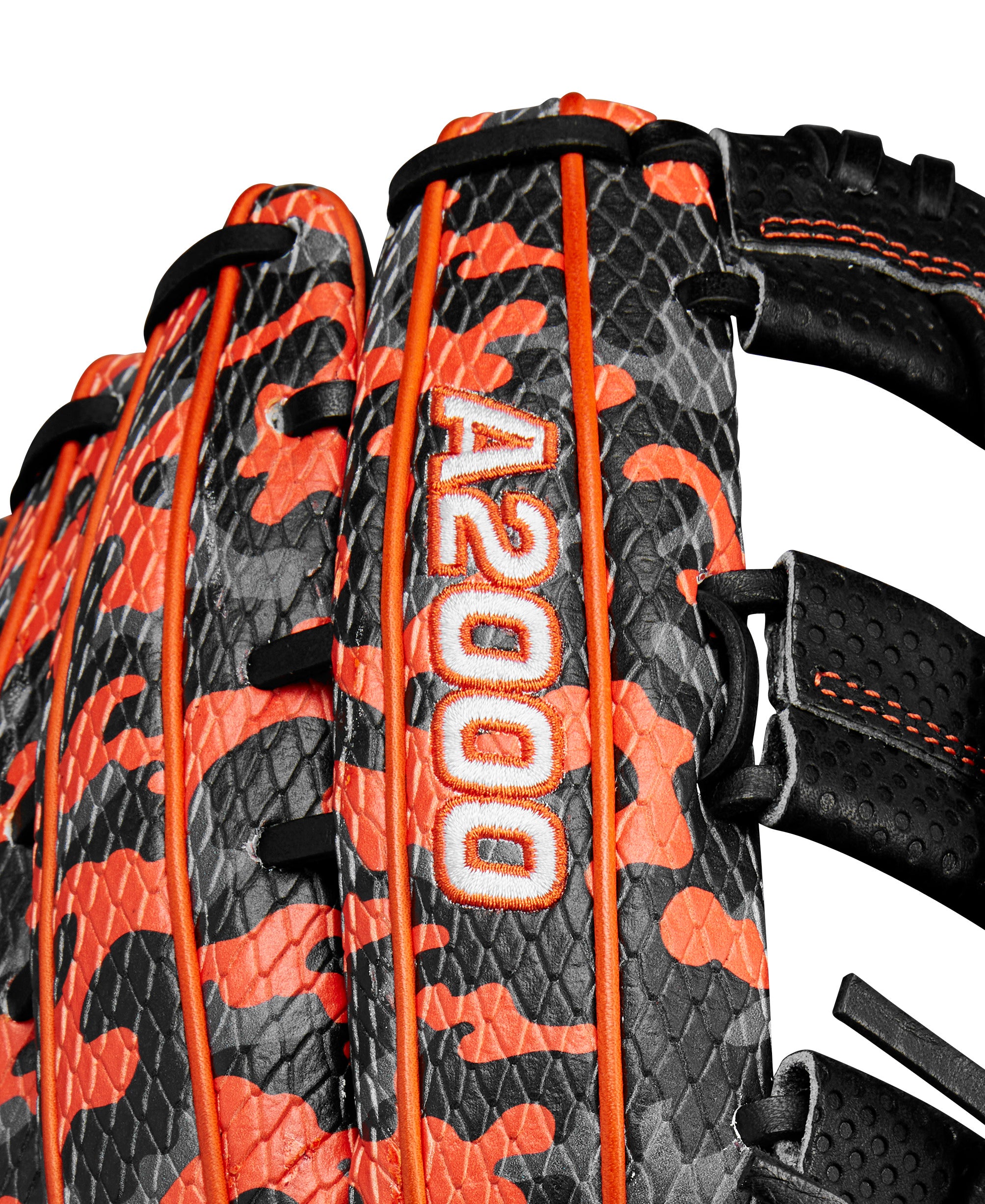 Wilson A2000 1777 glove Orange, Black and Grey Camouflage SuperSnakeSkin