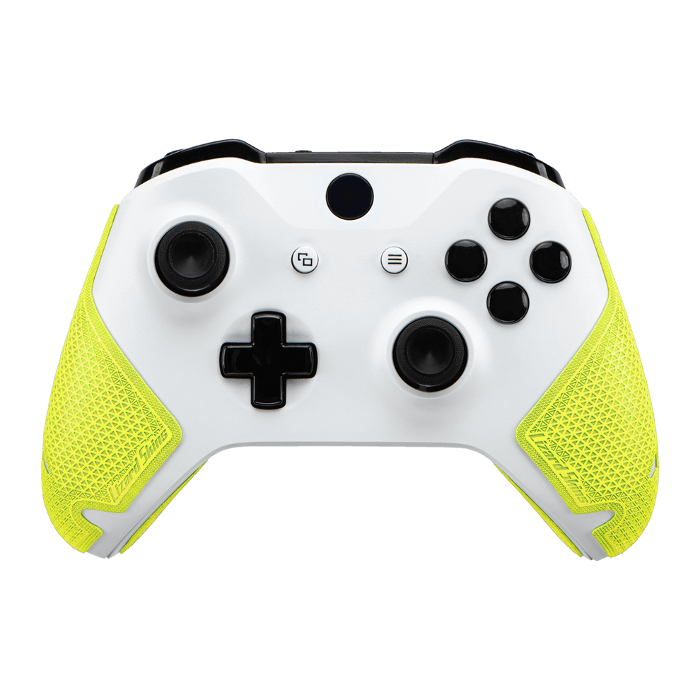 Lizard Skins DSP Controller Grip for Xbox One in neon yellow, featuring textured grip for comfort and control.