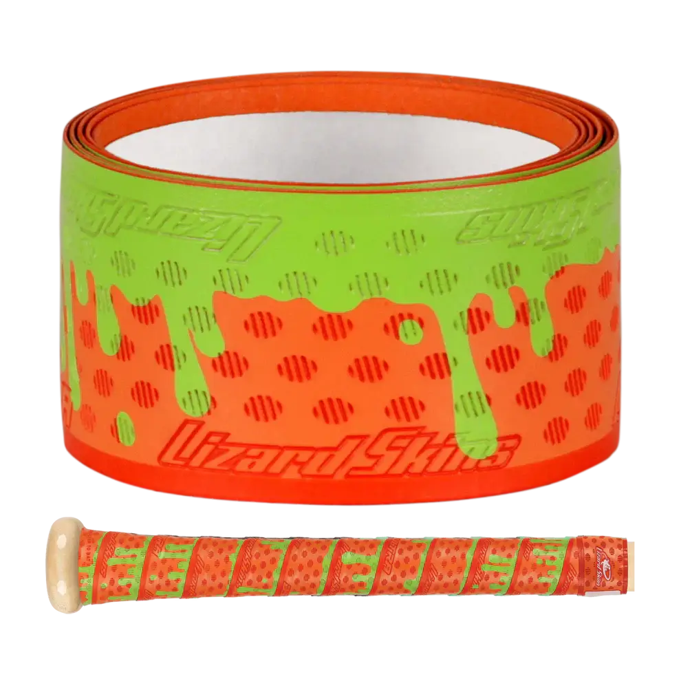 Lizard Skins DSP Ulta Bat Grip Orange Slime with premium adhesive and installation details