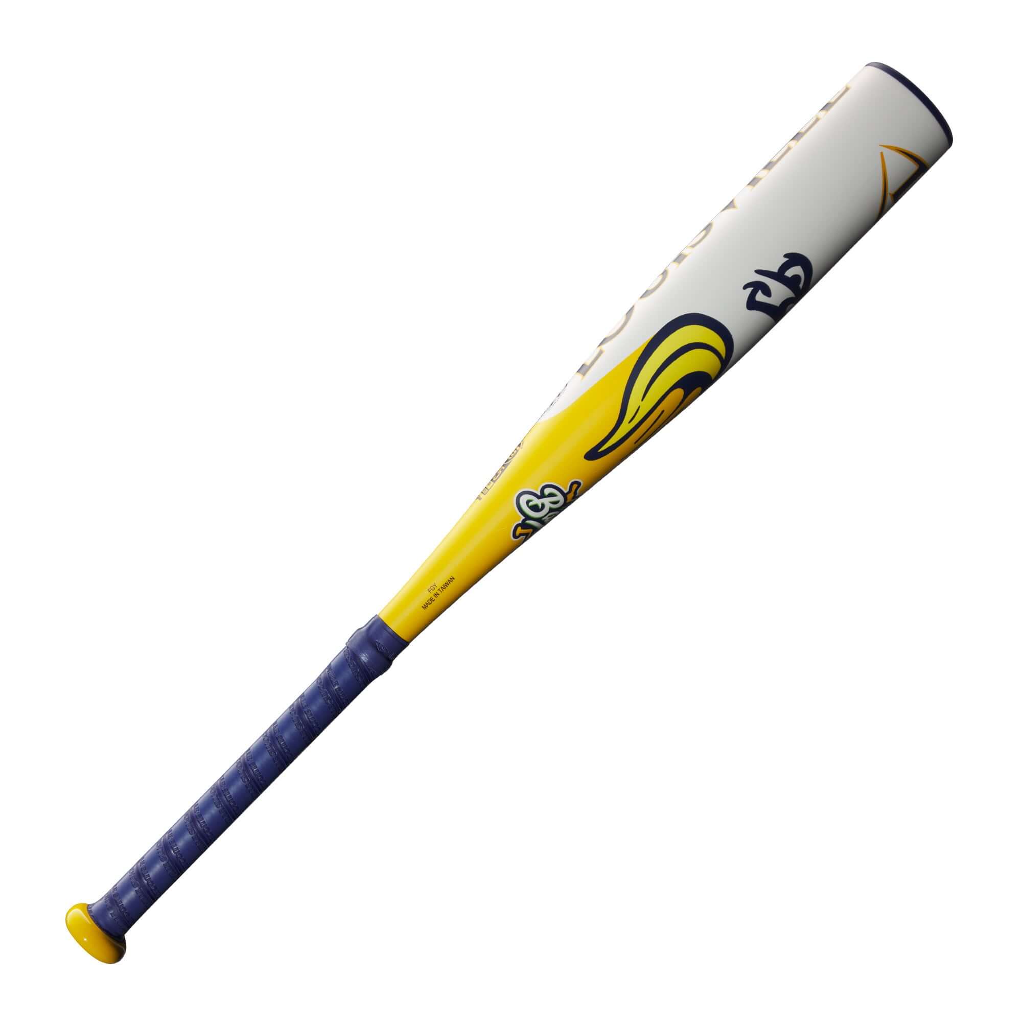 Louisville Slugger Bananas JBB SL 2025 (-10) Baseball Bat with 2 ¾” barrel, one-piece alloy design, and Banana Yellow color.