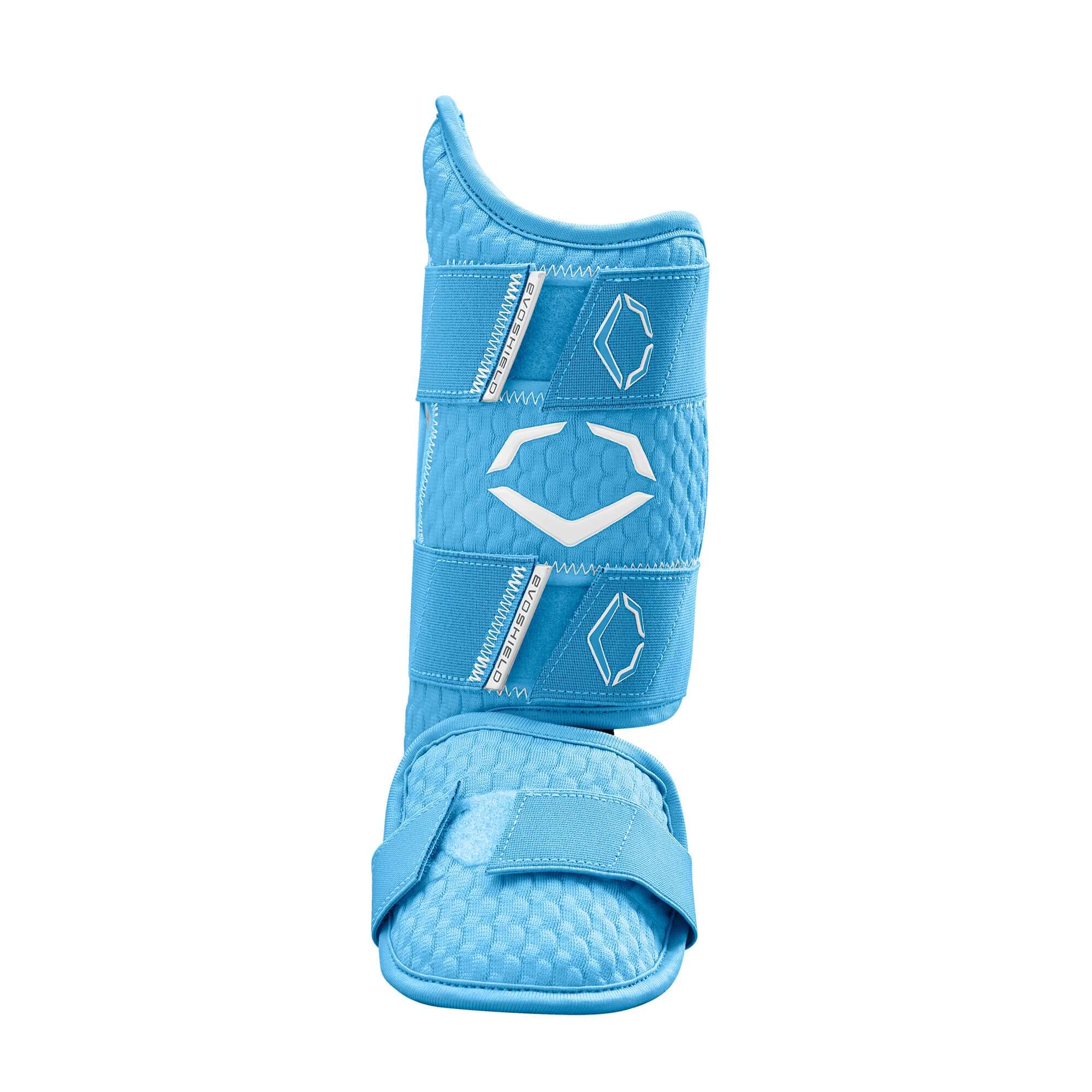 Evoshield Pro-SRZ 2.0 Batter's Leg Guard in Victory Blue with Gel-to-Shell technology for custom fit and protection.