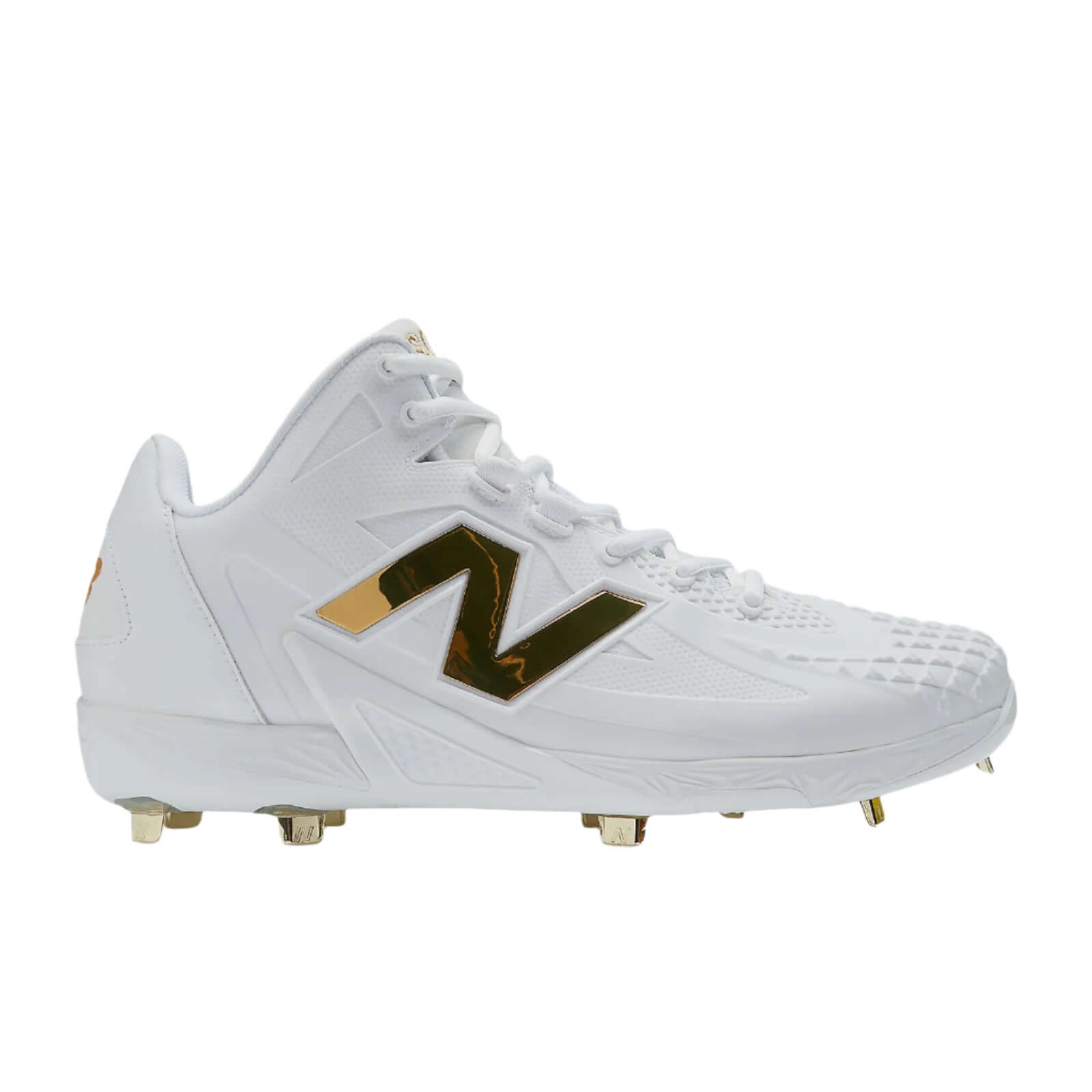 Front side view of New Balance FuelCell Ohtani 1 in White displaying the sleek design inspired by Shohei Ohtani.