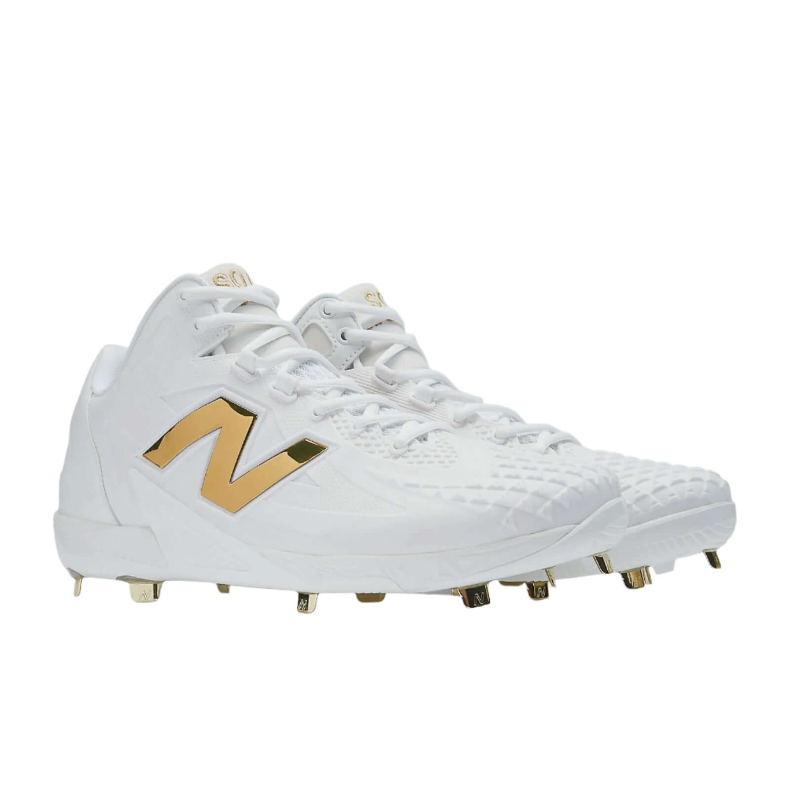 Left side angle of New Balance FuelCell Ohtani 1 in White highlighting the molded CPU upper and raised triangular pattern for durability.