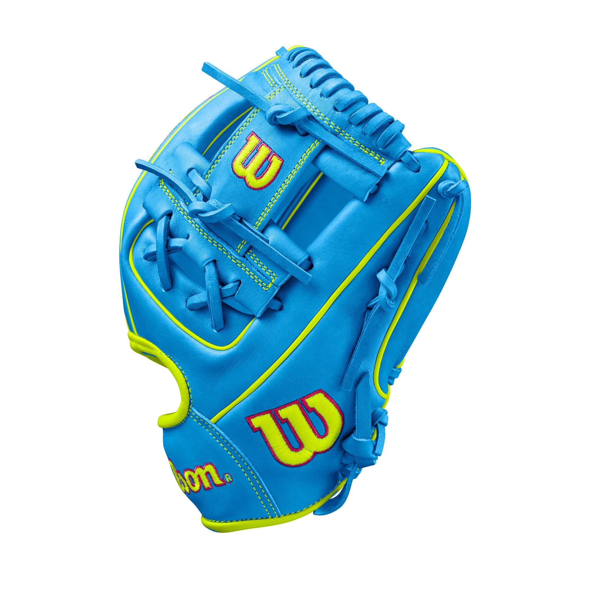 Sky Blue Wilson A2000 1786 Infield Baseball Glove with Optic Yellow Accents, 11.5" H-Web Design for Fall 2024