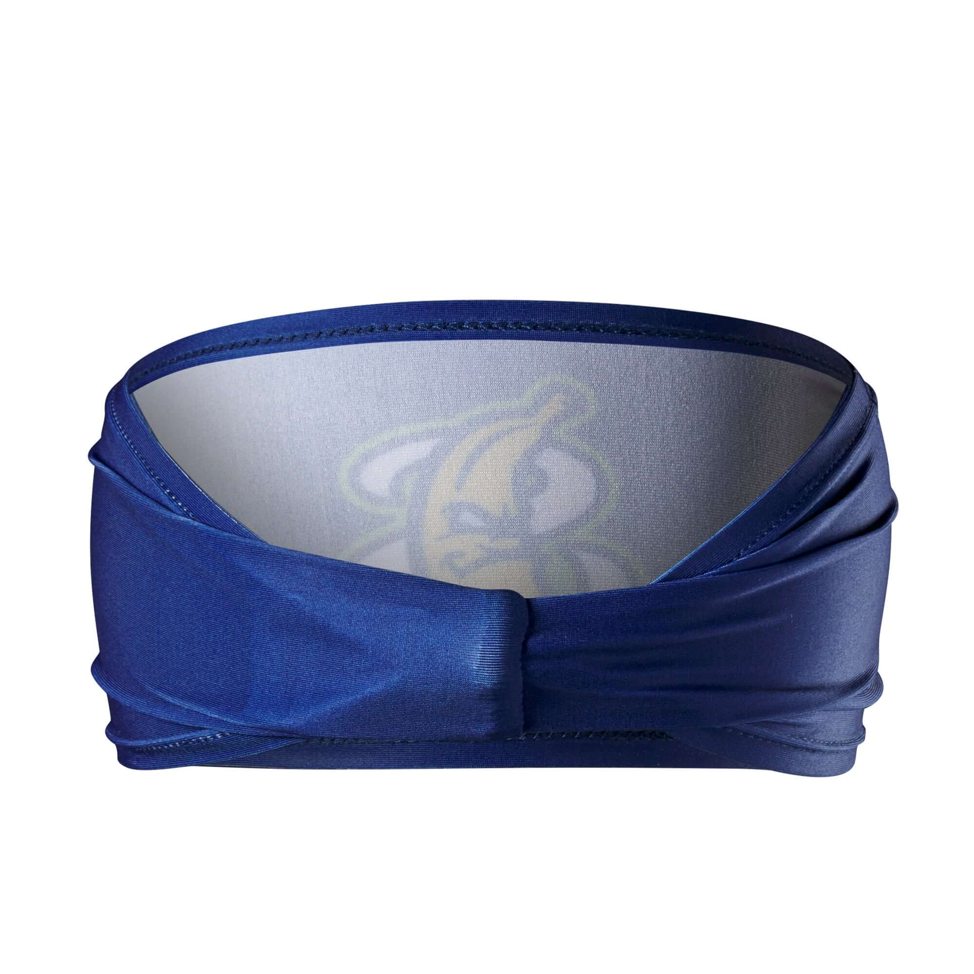 Evoshield Bananas navy headband, featuring a sleek design and comfortable fit for athletes and sports enthusiasts.