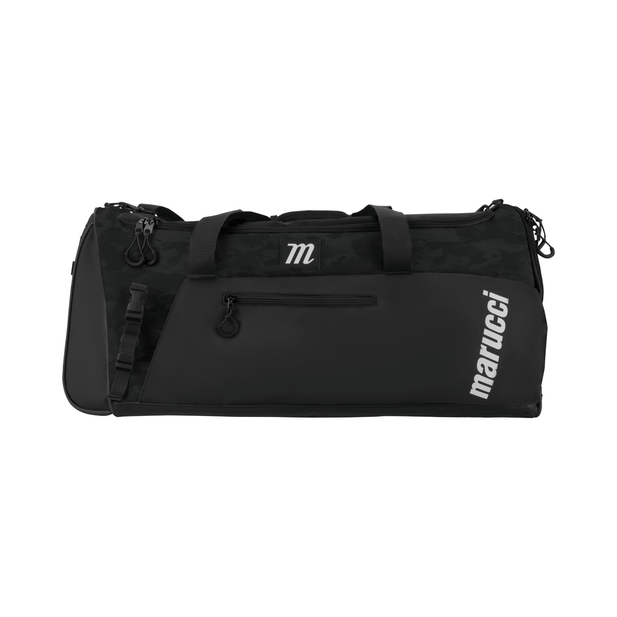 Marucci Pro Utility Duffel Bag V3 in Black/Black Duck Camo with durable canvas and water-resistant features.