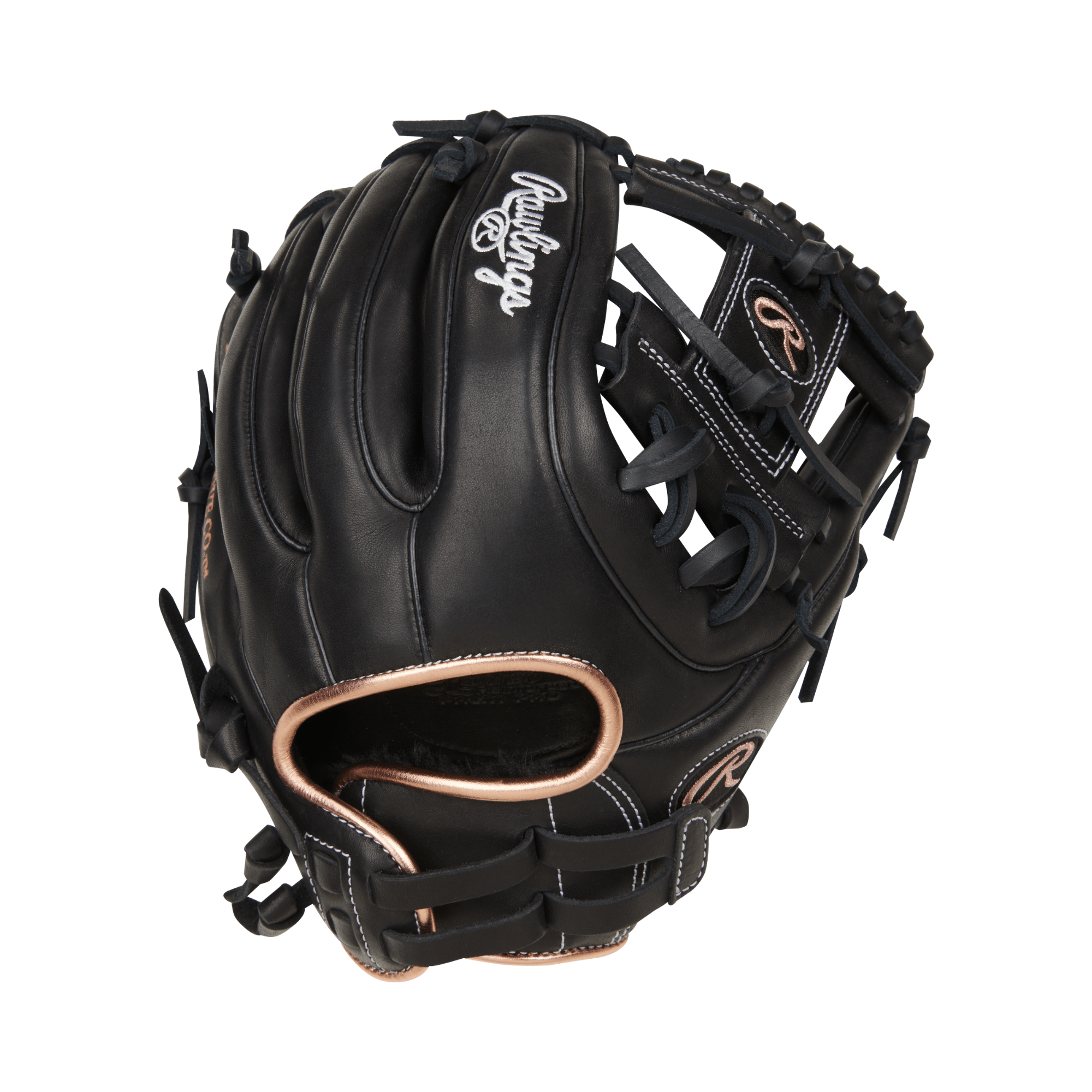 Rawlings R9 Series Softball Glove Black 11.75, ideal for adult fastpitch players, right-hand throw.