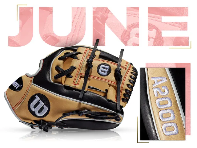 Wilson 100 GOTM June 2018 Custom A2000 1786 baseball glove featuring high-quality leather construction.