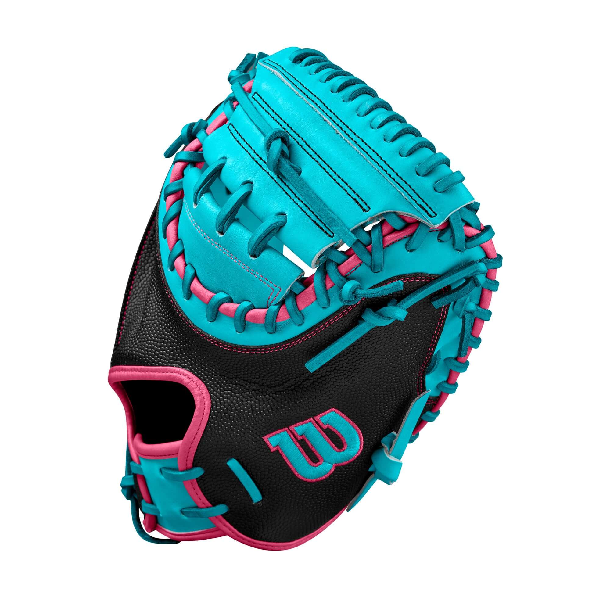 Wilson Fall 2024 A2000 CM33 Baseball Catcher's Mitt Black/Teal 33 inches