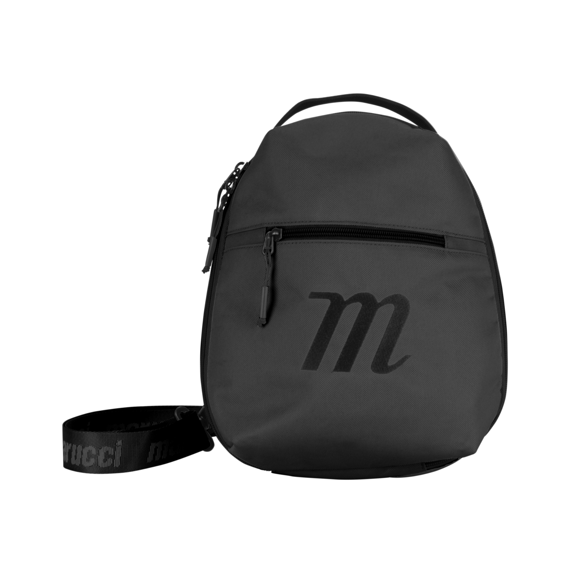 Marucci black glove quiver with durable design and adjustable strap, perfect for organizing baseball and softball gloves.