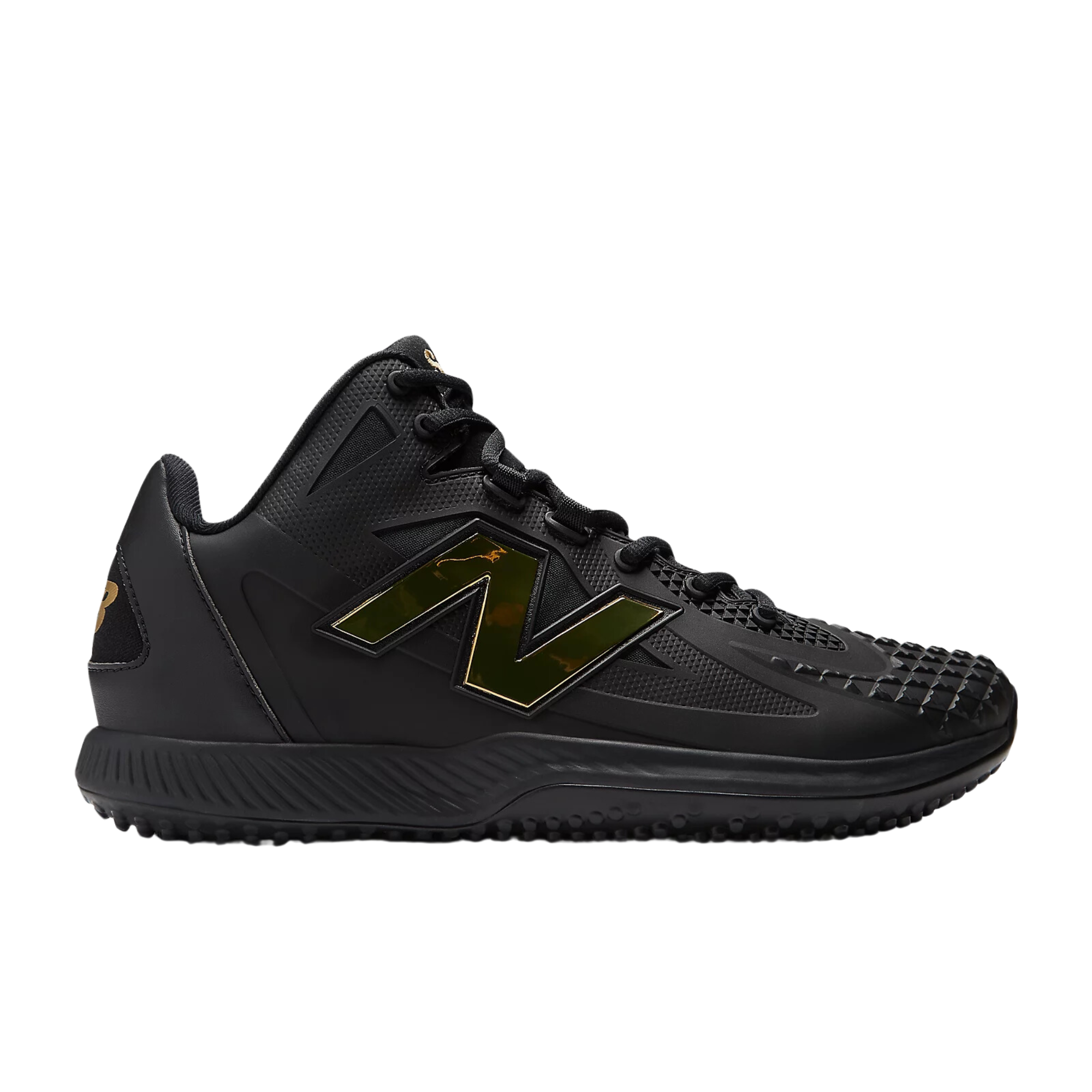 New Balance Shohei Ohtani black performance shoe with durable molded upper for on-field excellence.