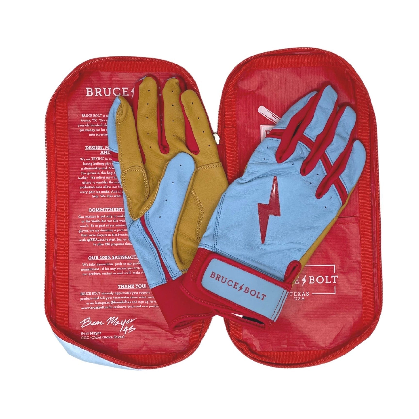Bruce Bolt Youth Premium Pro Bader Series Short Cuff Batting Gloves Ba