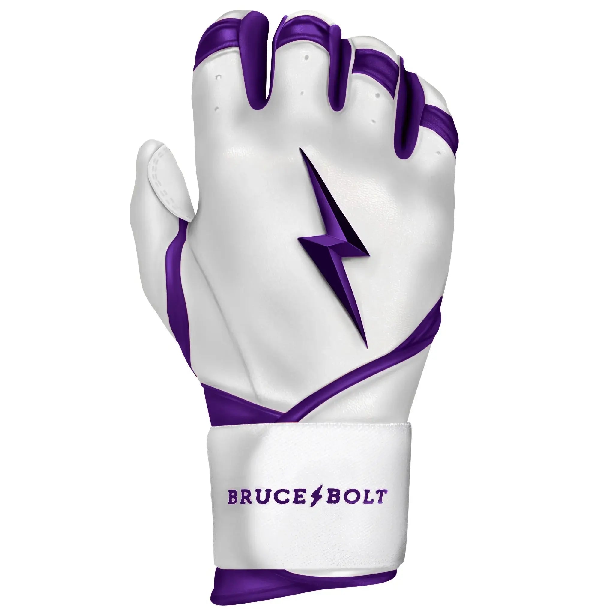 Bruce Bolt Youth Premium Pro Chrome Long Cuff Batting Gloves Purple