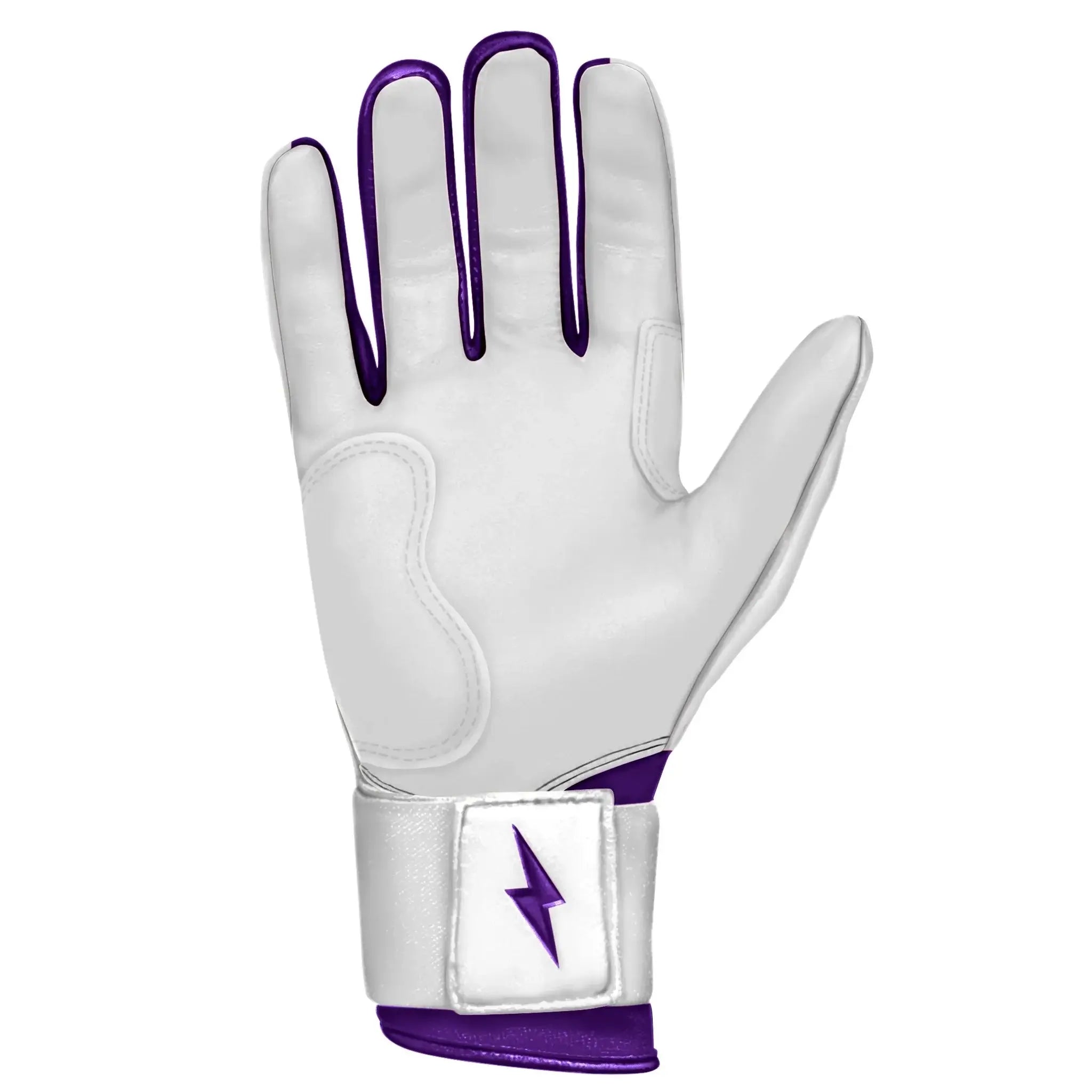 Bruce Bolt Youth Premium Pro Chrome Long Cuff Batting Gloves Purple