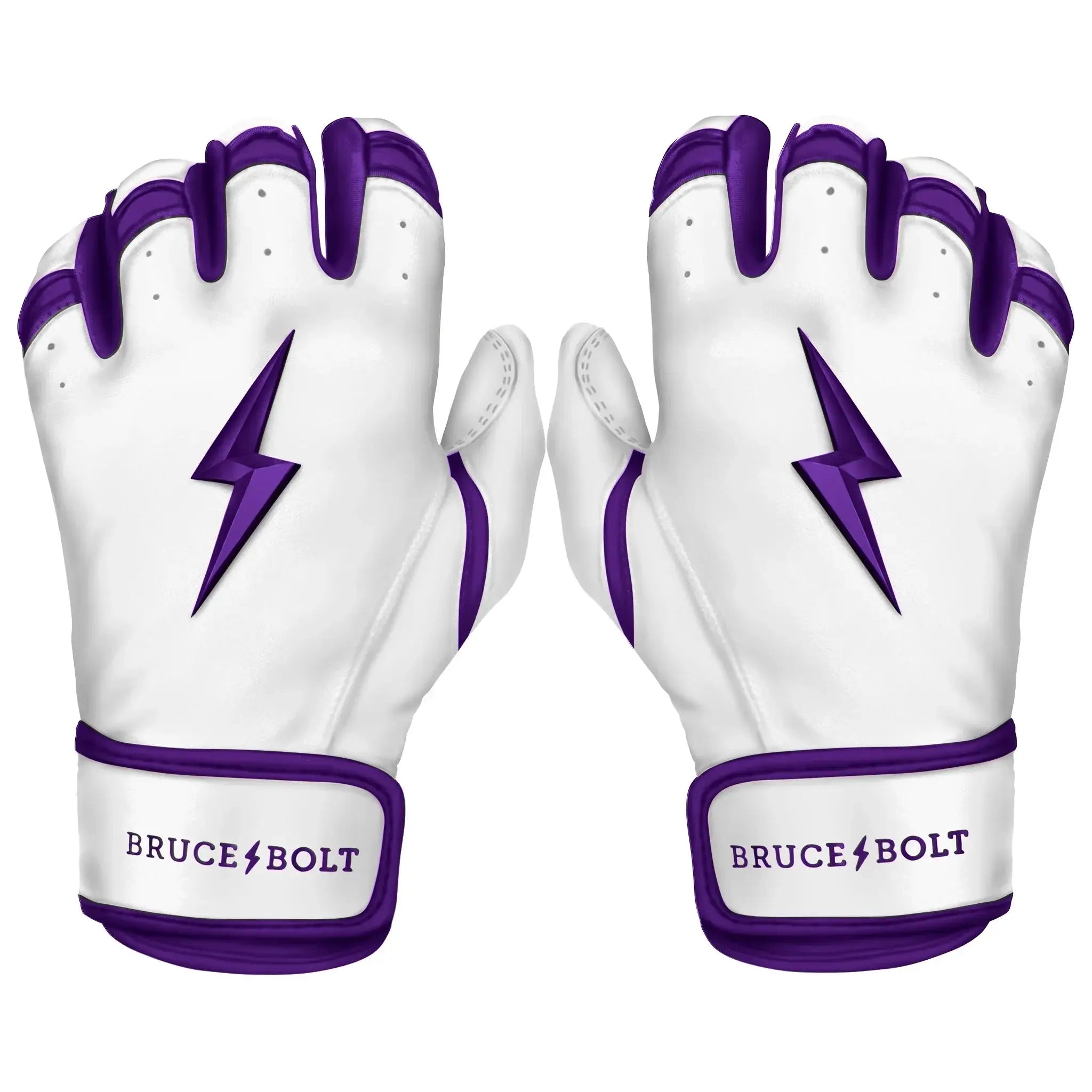 Bruce Bolt Youth Premium Pro Chrome Short Cuff Batting Gloves Purple