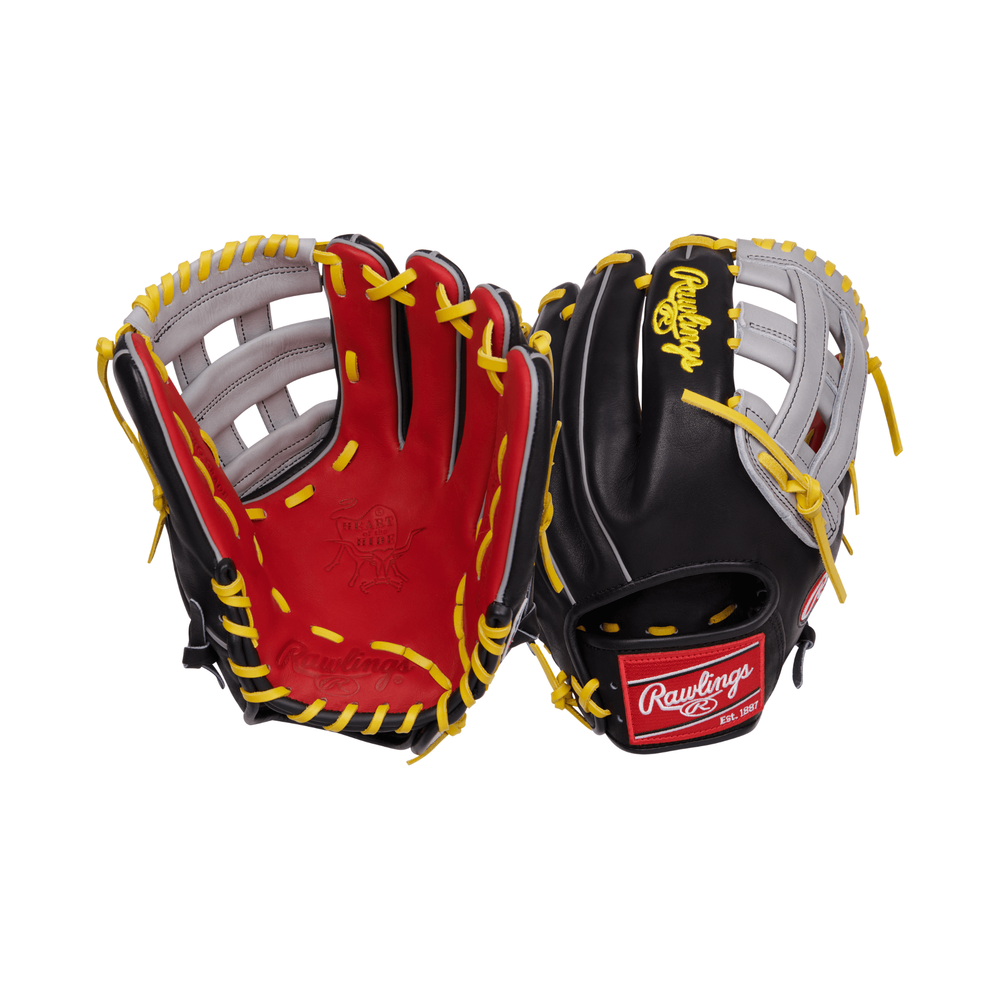 Rawlings August 2024 Gold Glove Club PROKB17SB utility glove with red and black leather, showcasing Pro H™ web design.