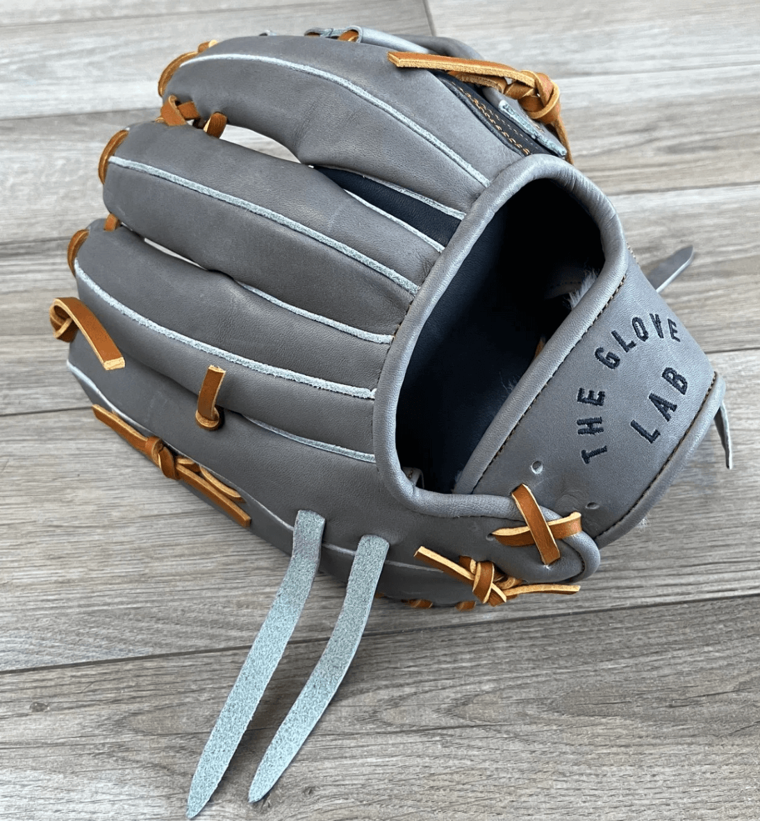 The Glove Lab 11.5 Single Post INF Grey/Navy baseball glove