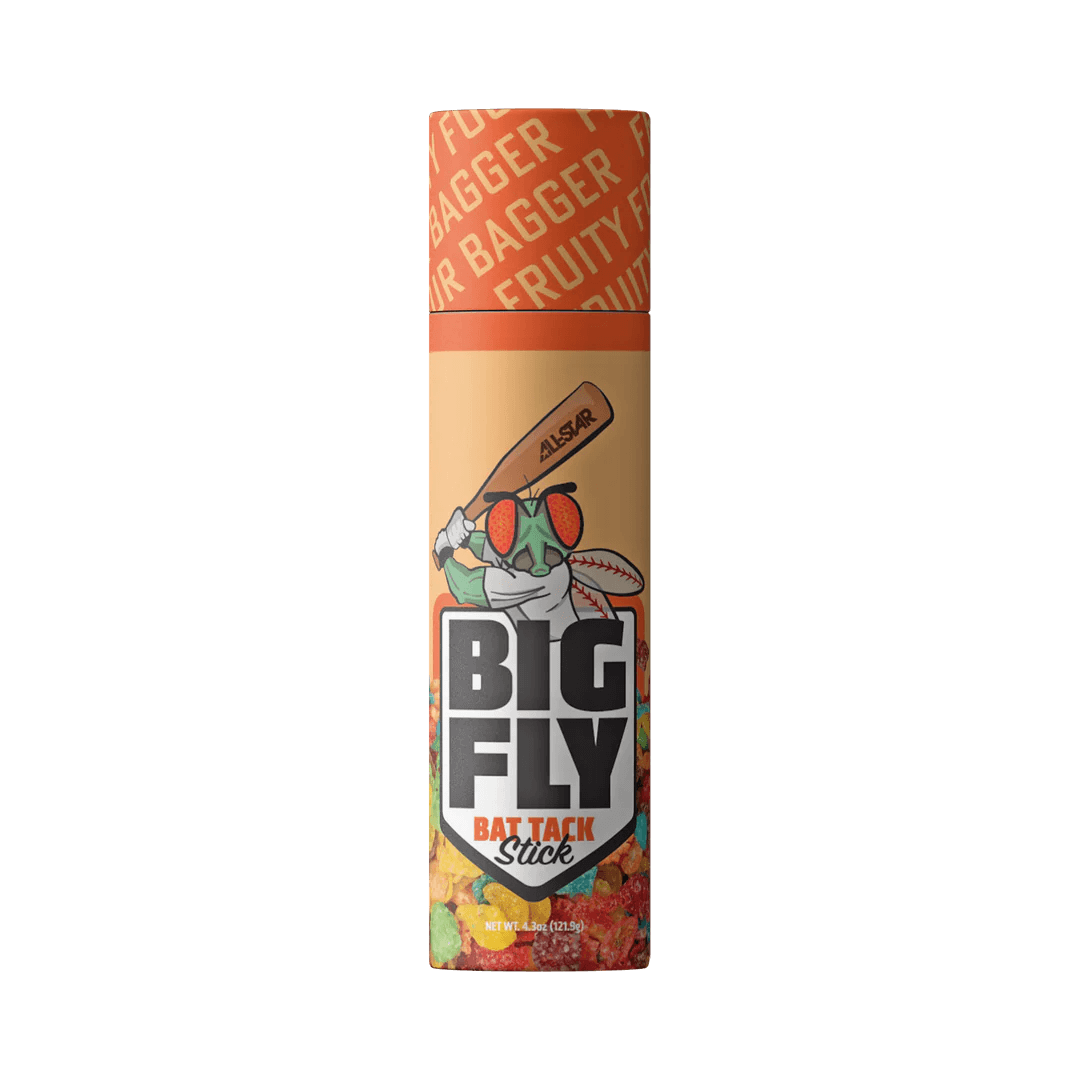 All-Star Big Fly Scented Bat Grip Stick - Fruity Four Bagger for enhanced grip and fruity scent in baseball gameplay.