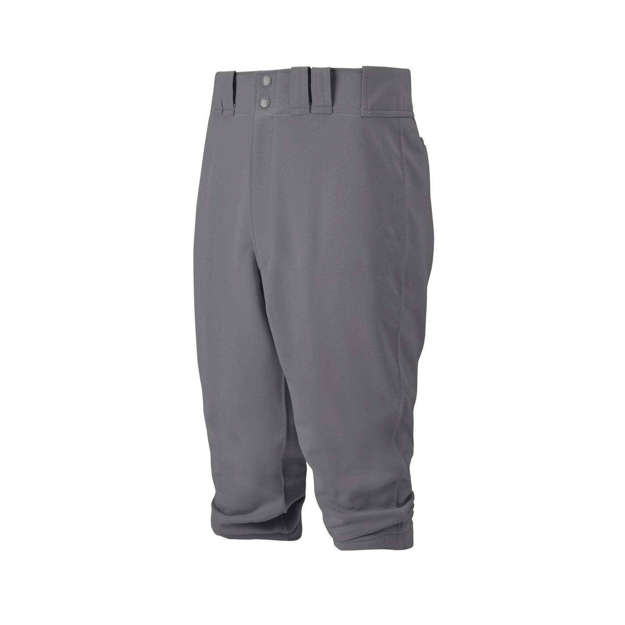 Mizuno Youth Premier Short Baseball Pant in Dark Charcoal, durable with a shorter inseam, ideal for performance.