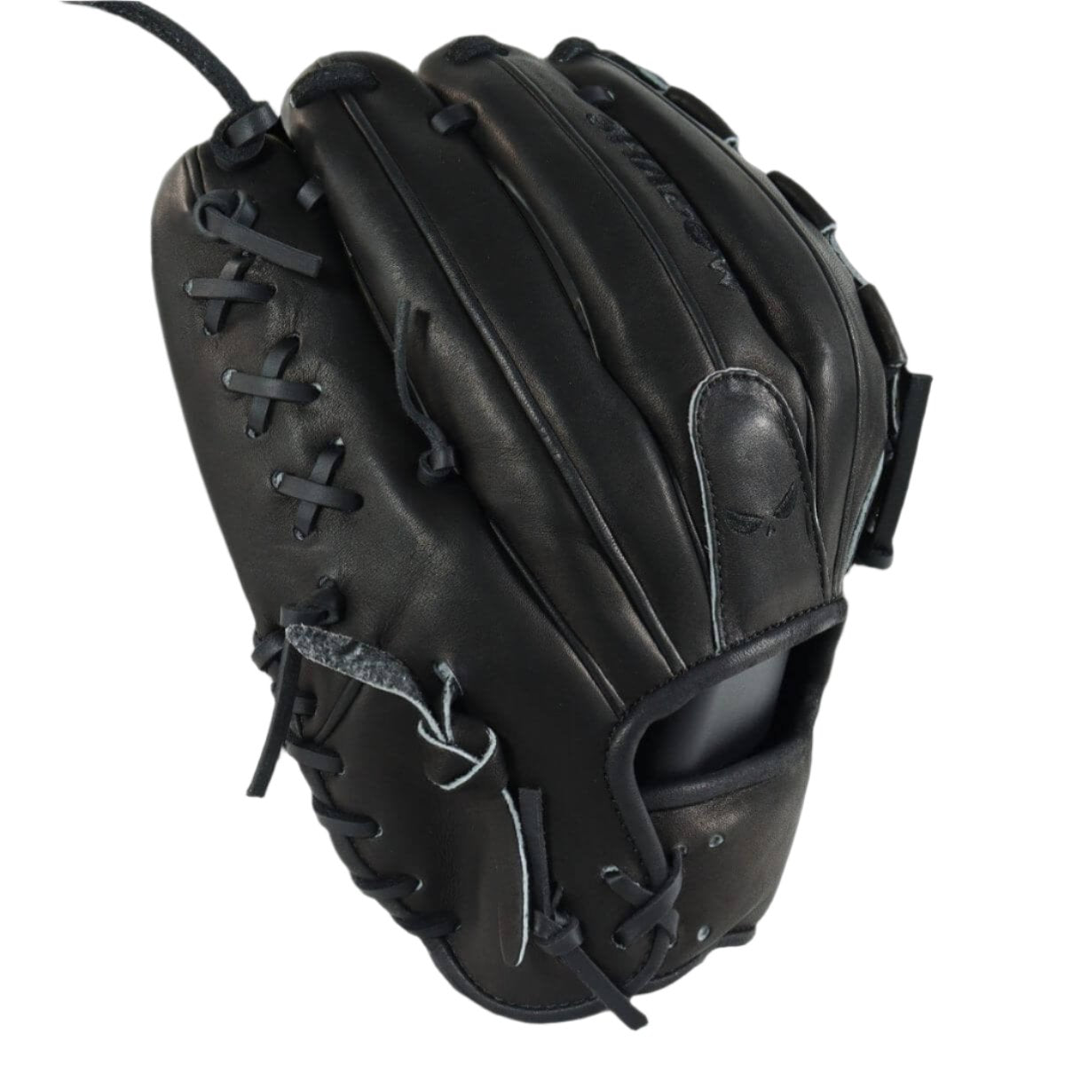 Shadow 5 Stealth 12" RHT pitcher's glove made of premium black Japanese Kip Leather for superior control and performance.