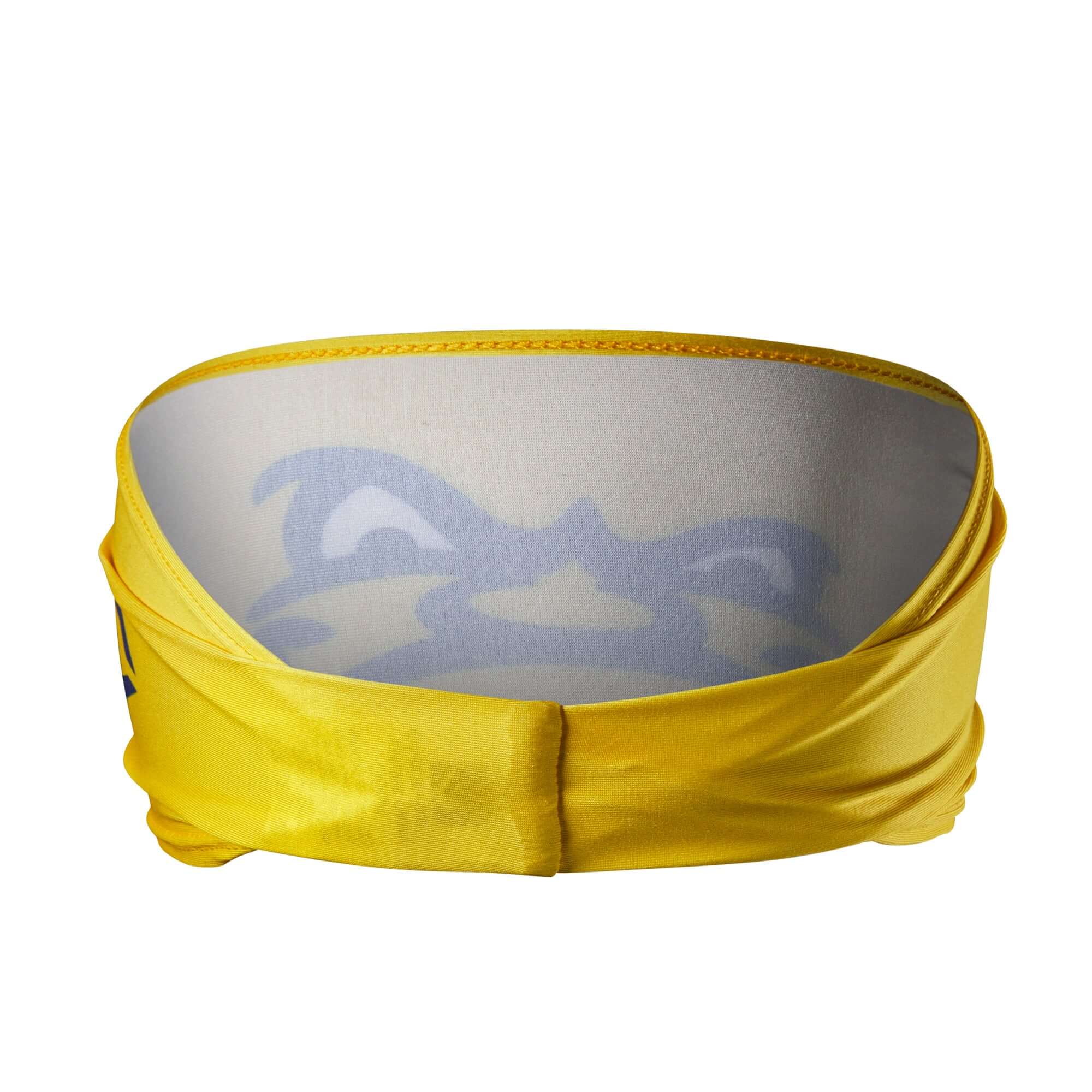 Evoshield Angry Banana headband in yellow, showcasing a unique design and fabric for sports and casual wear.