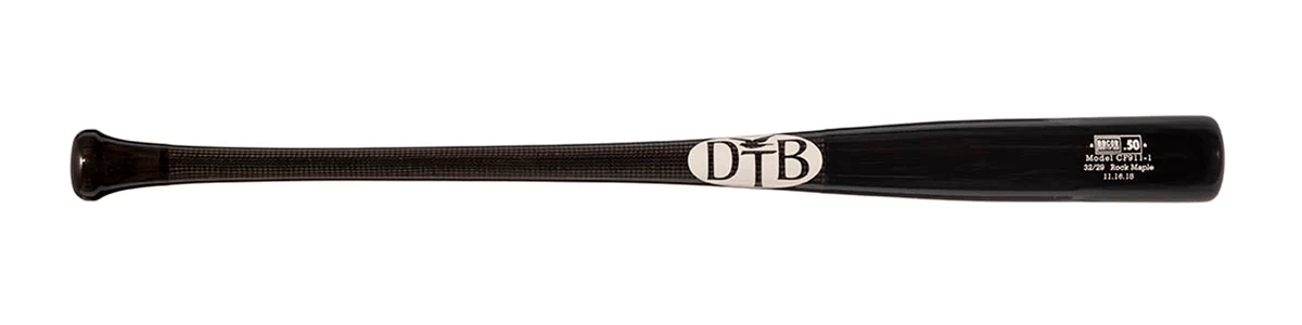 Dove Tail Bats CF911SD-1 wooden bat with tapered barrel and black finish, designed for enhanced batting performance.