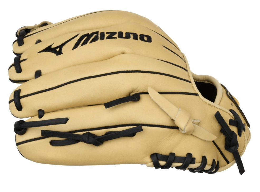 Mizuno MVP Prime Infield Baseball Glove in Camel, 11.5-inch, right-hand throw, featuring Bio Soft Leather and Center Pocket Design.