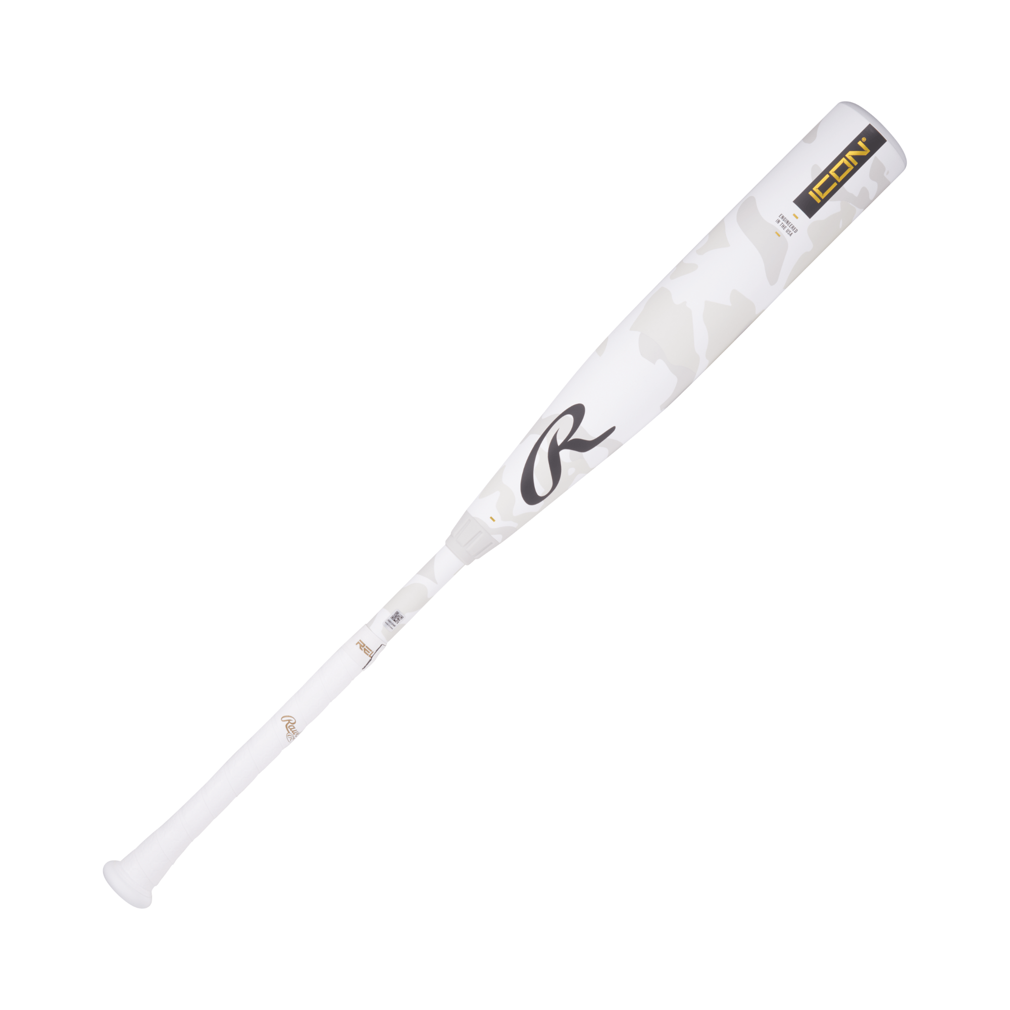 2025 Rawlings Icon USSSA Youth Baseball Bat -8 with white camo pattern