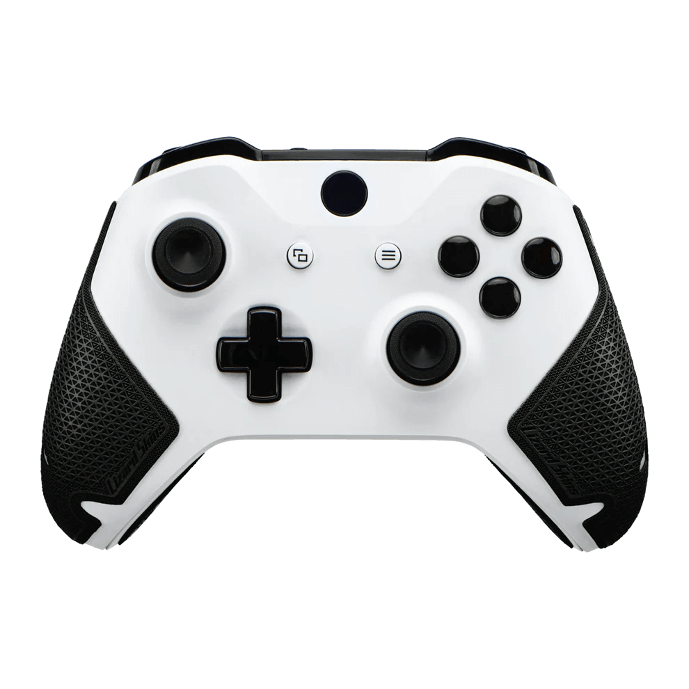 Xbox One controller with Lizard Skins DSP grip in jet black, featuring multi-textured, slip-resistant design for optimal control.