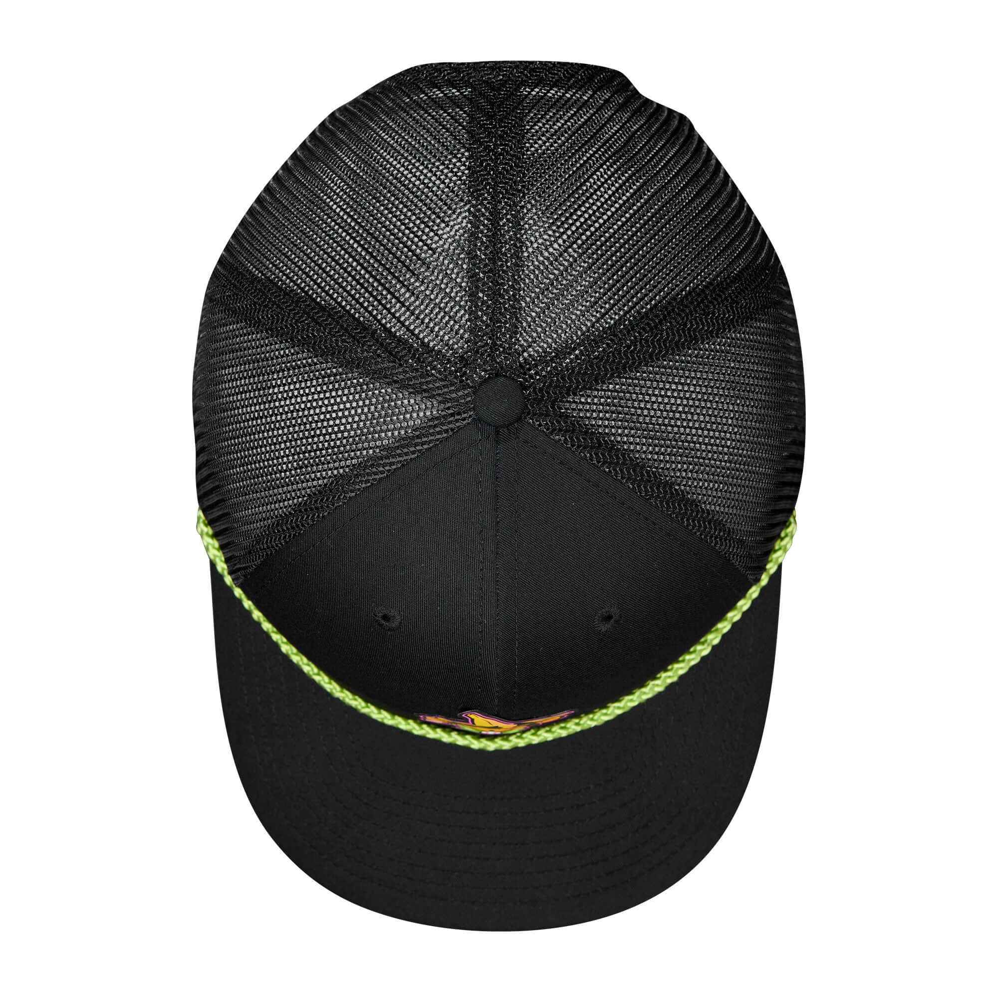 Evoshield PA Silicone Monkey Rope Hat in black, featuring a silicone rope and mesh back for comfort and sun protection.