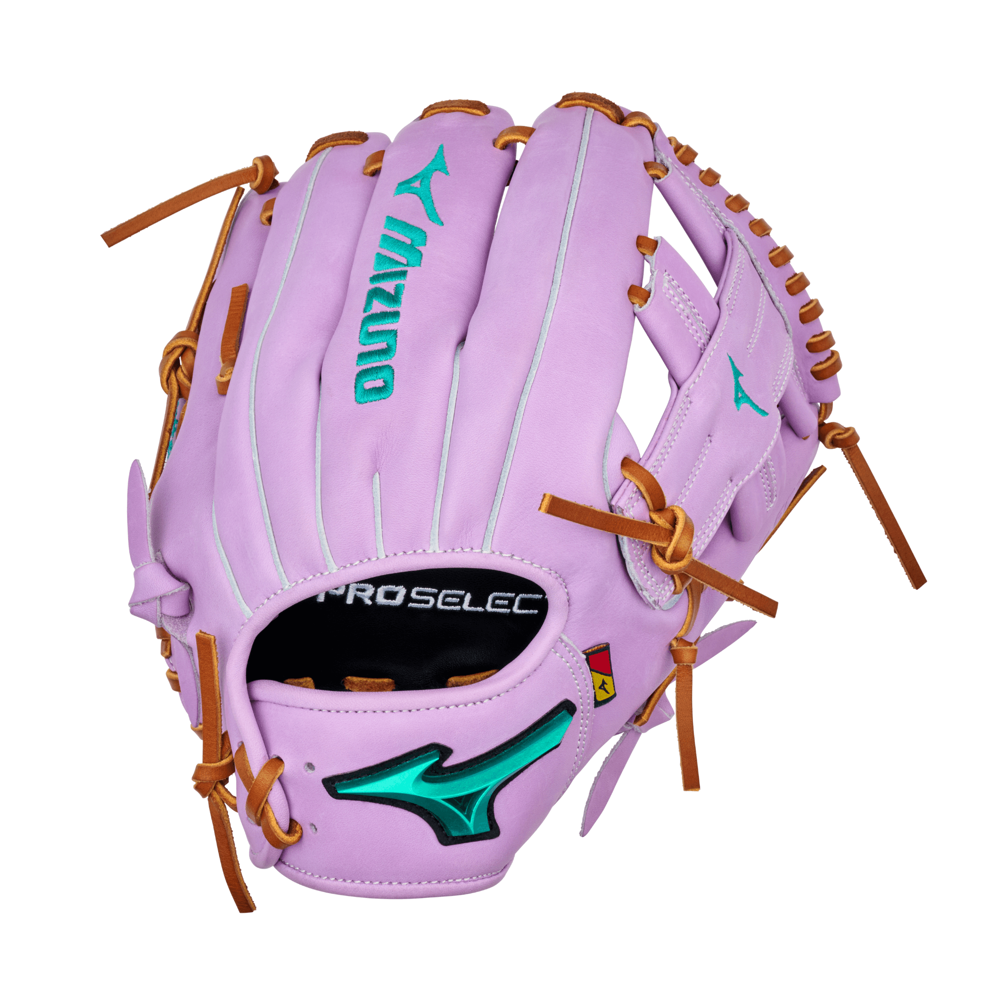 Mizuno GPS-50D Lavender Rush Pro Select 11.75" baseball glove featuring T-Web design and premium leather construction.