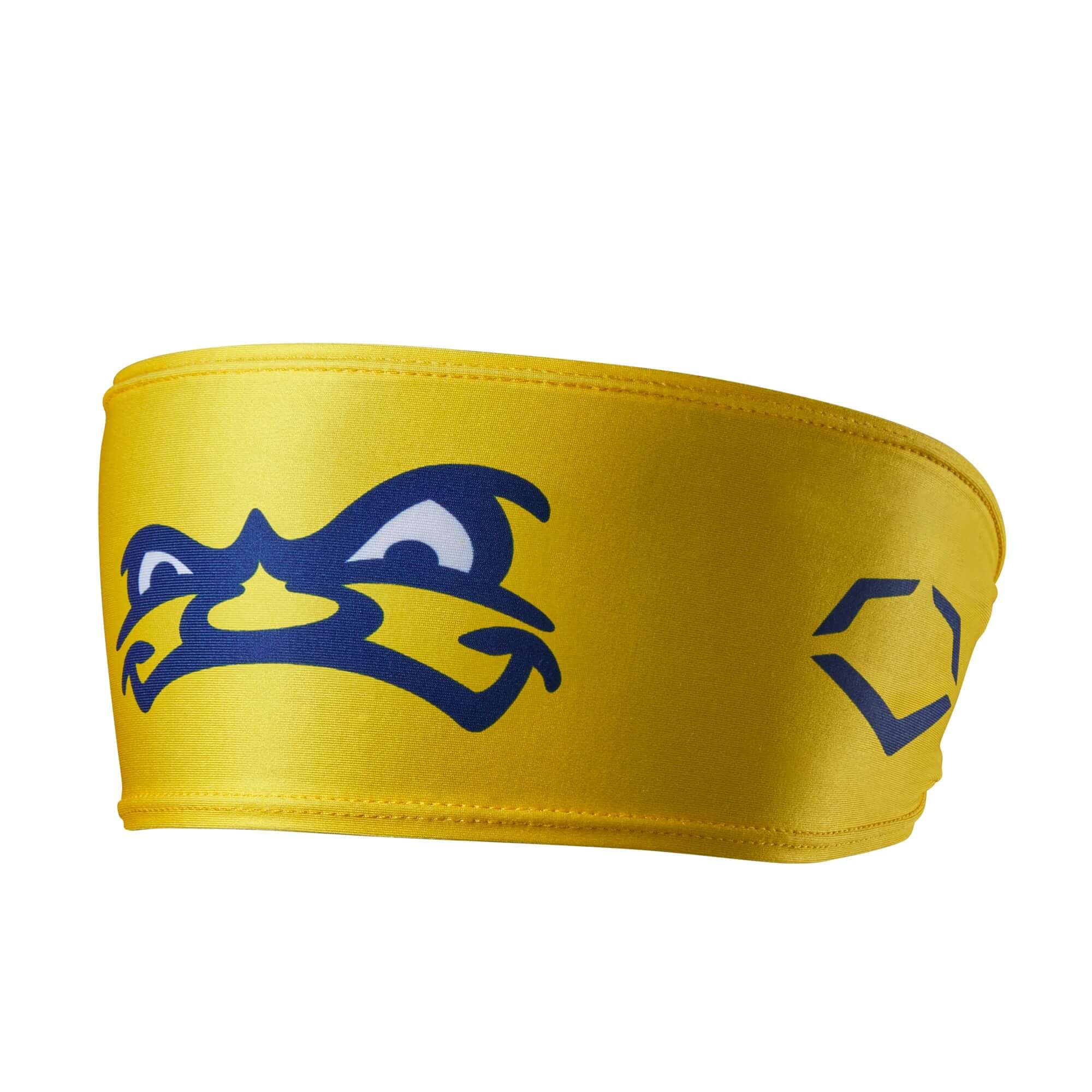 Evoshield Angry Banana headband in yellow, featuring a bold banana graphic and logo design, perfect for sports enthusiasts.