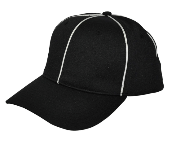 Smitty Black Flex Fit Football Hat with White Piping, stylish and comfortable for any football game.