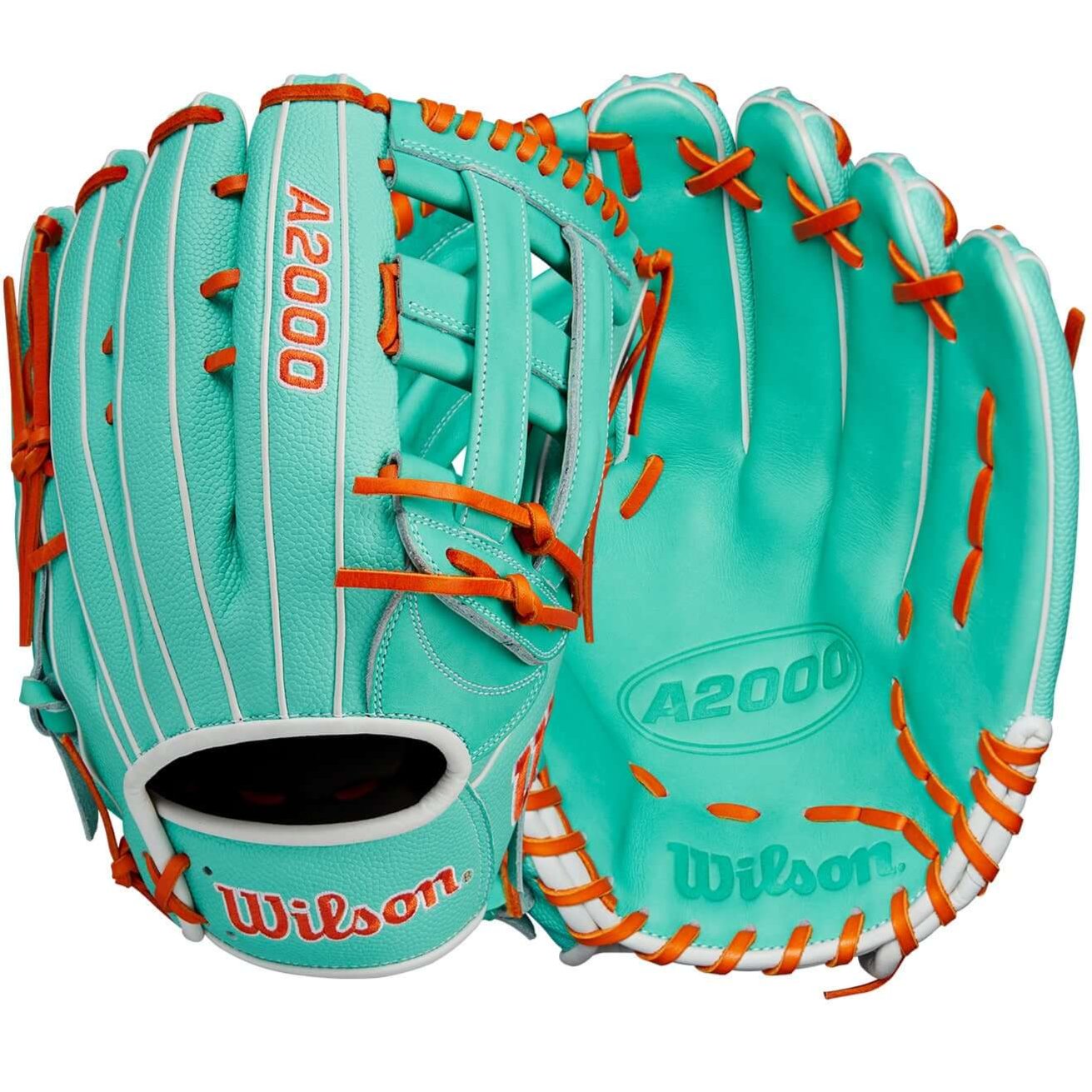 Wilson A2000 February 2024 Glove of the Month, 12.75, Seafoam Pro Stock® leather, Dual Post Web.