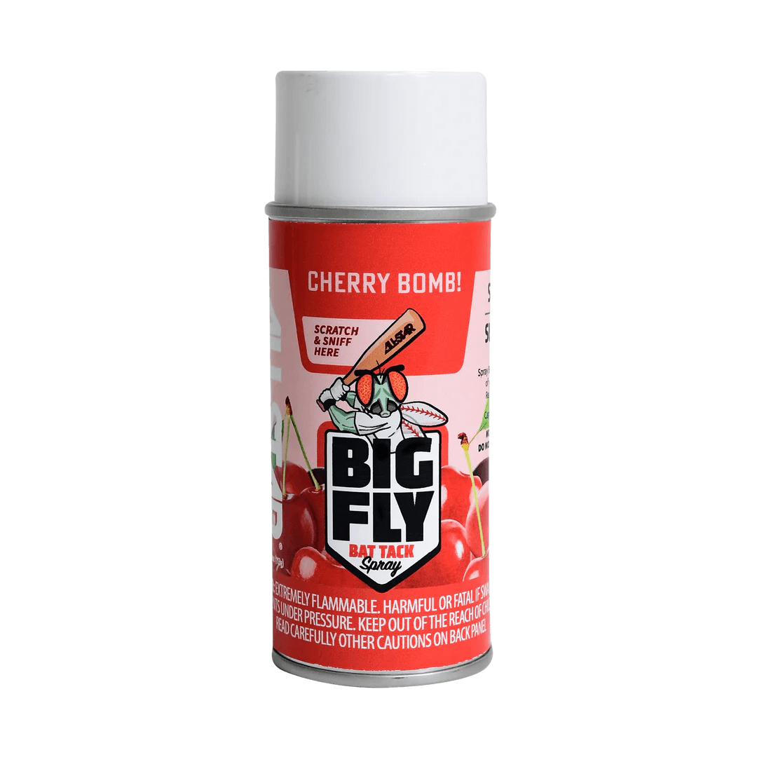 All-Star Big Fly Cherry Bomb scented bat grip spray can for enhanced performance and grip on the field.