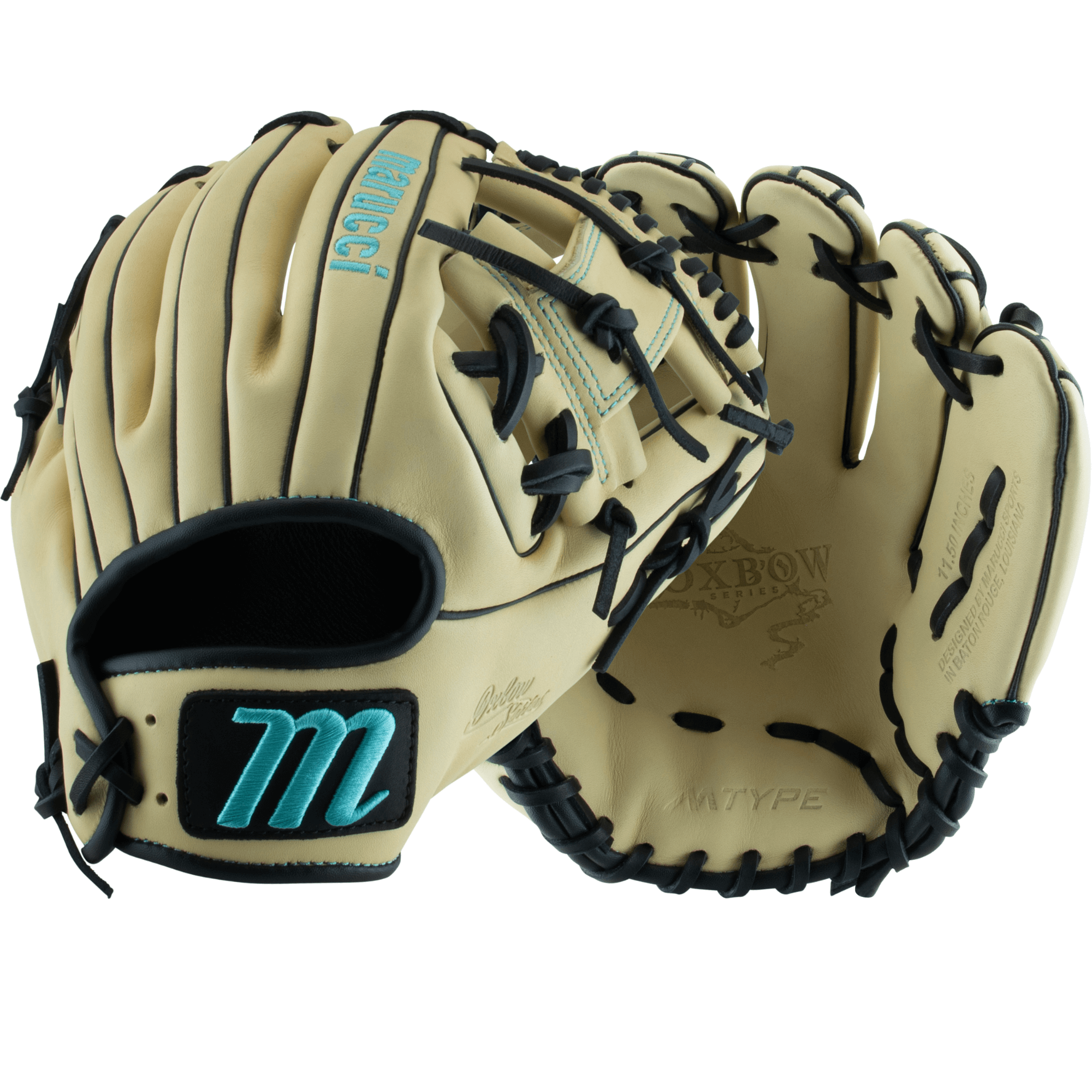 Marucci Oxbow Series 43A2 11.50 I-Web RHT baseball glove with full-grain cowhide leather shell and professional-grade rawhide laces.