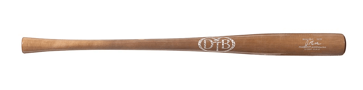 View of Dove Tail JMC1 Bat featuring "No knob" design and sleek barrel.