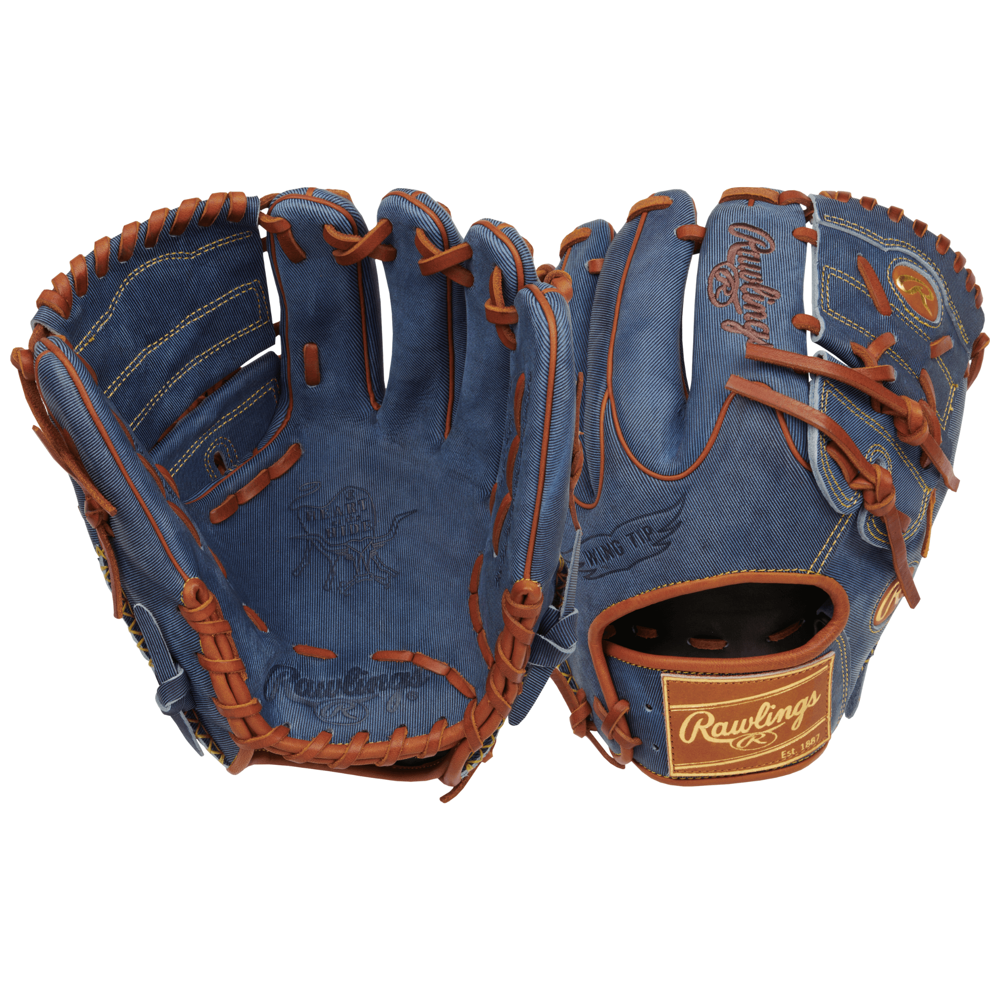 Rawlings Heart of the Hide Pro Label Denim Edition Pitcher Glove 11.75" RHT