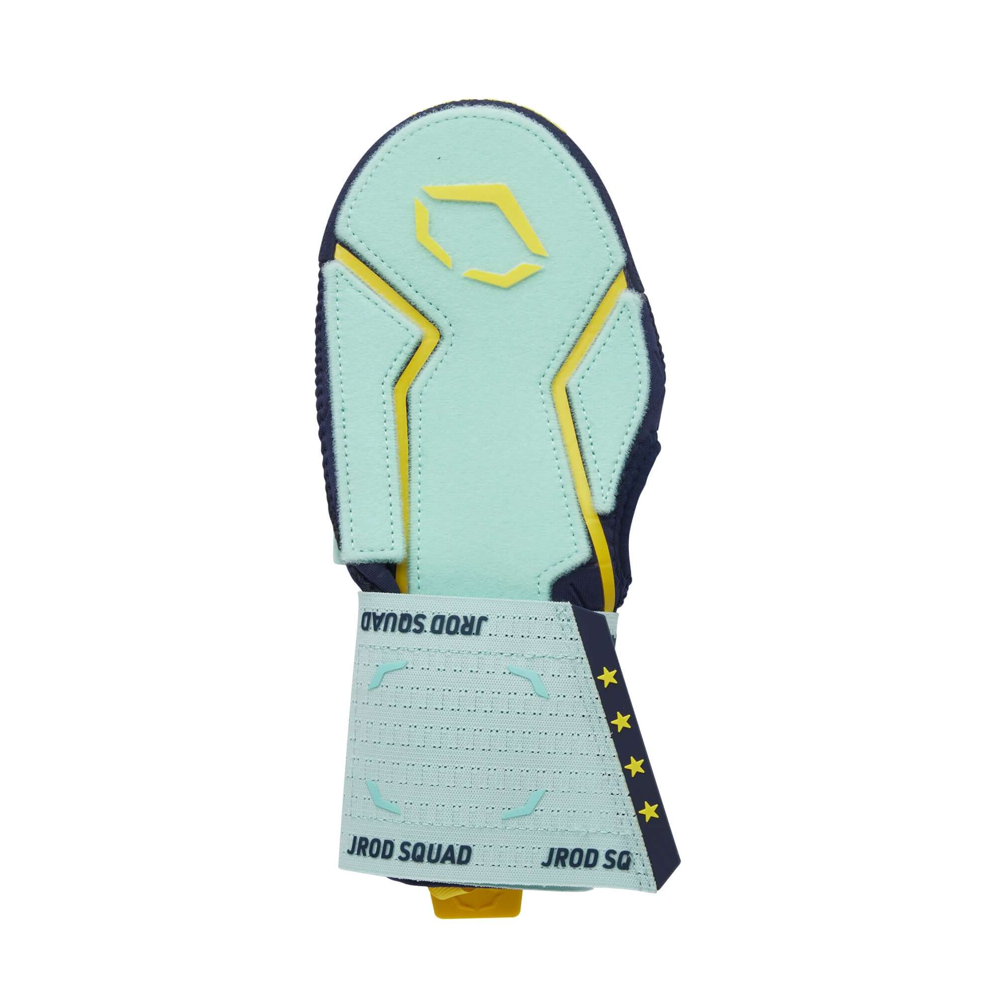 Evoshield STMNT-SRZ JR44 Sliding Mitt 2.0 design featuring mint green padding and adjustable strap for optimal grip and protection.