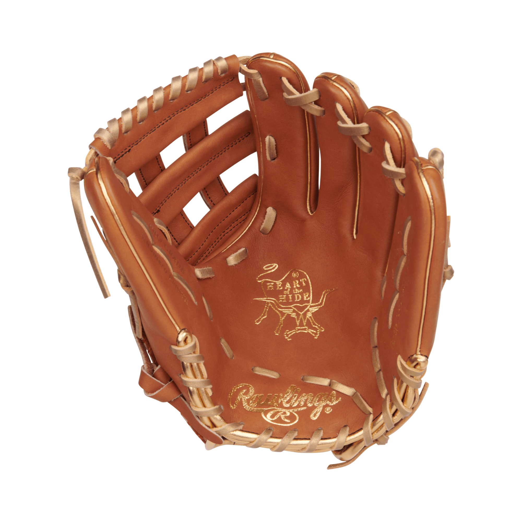 Rawlings Heart of the Hide Sierra Romero 12-inch Fastpitch Glove, RHT, tan leather with gold and red accents