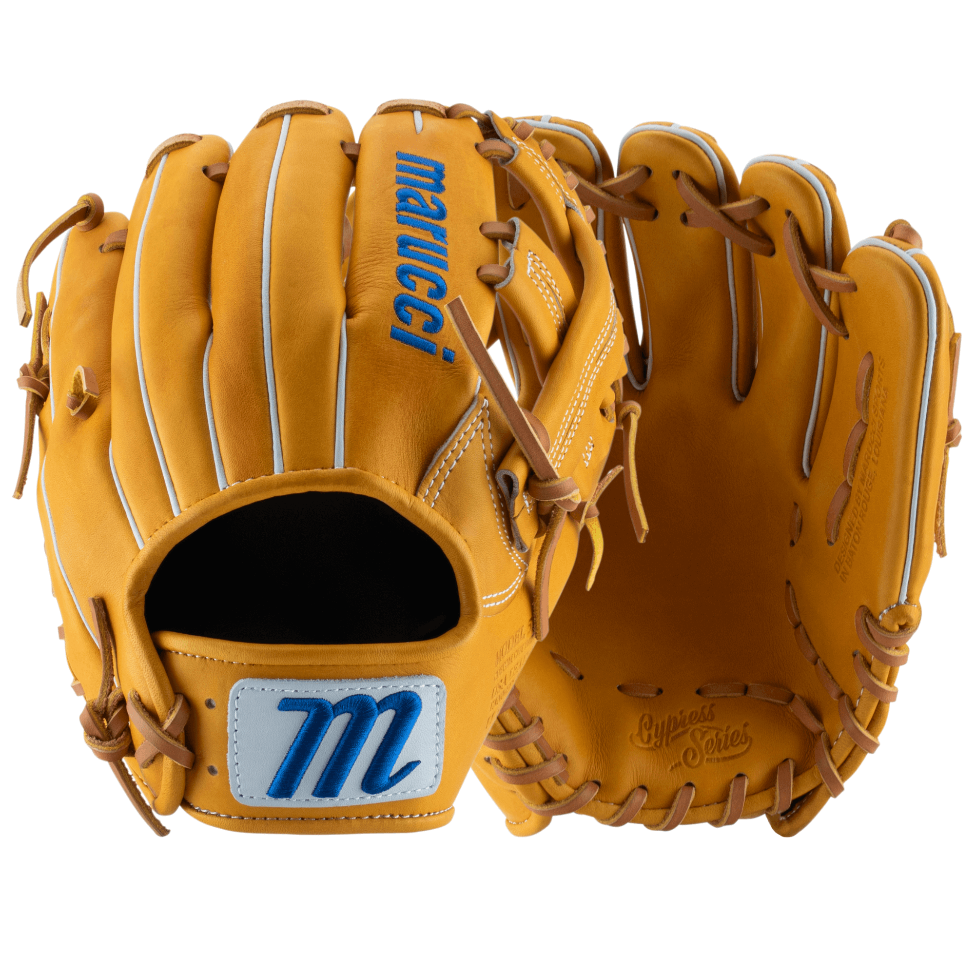 Marucci Cypress Series 53A4 11.50" RHT glove showcasing premium steerhide leather and integrated thumb cushioning.