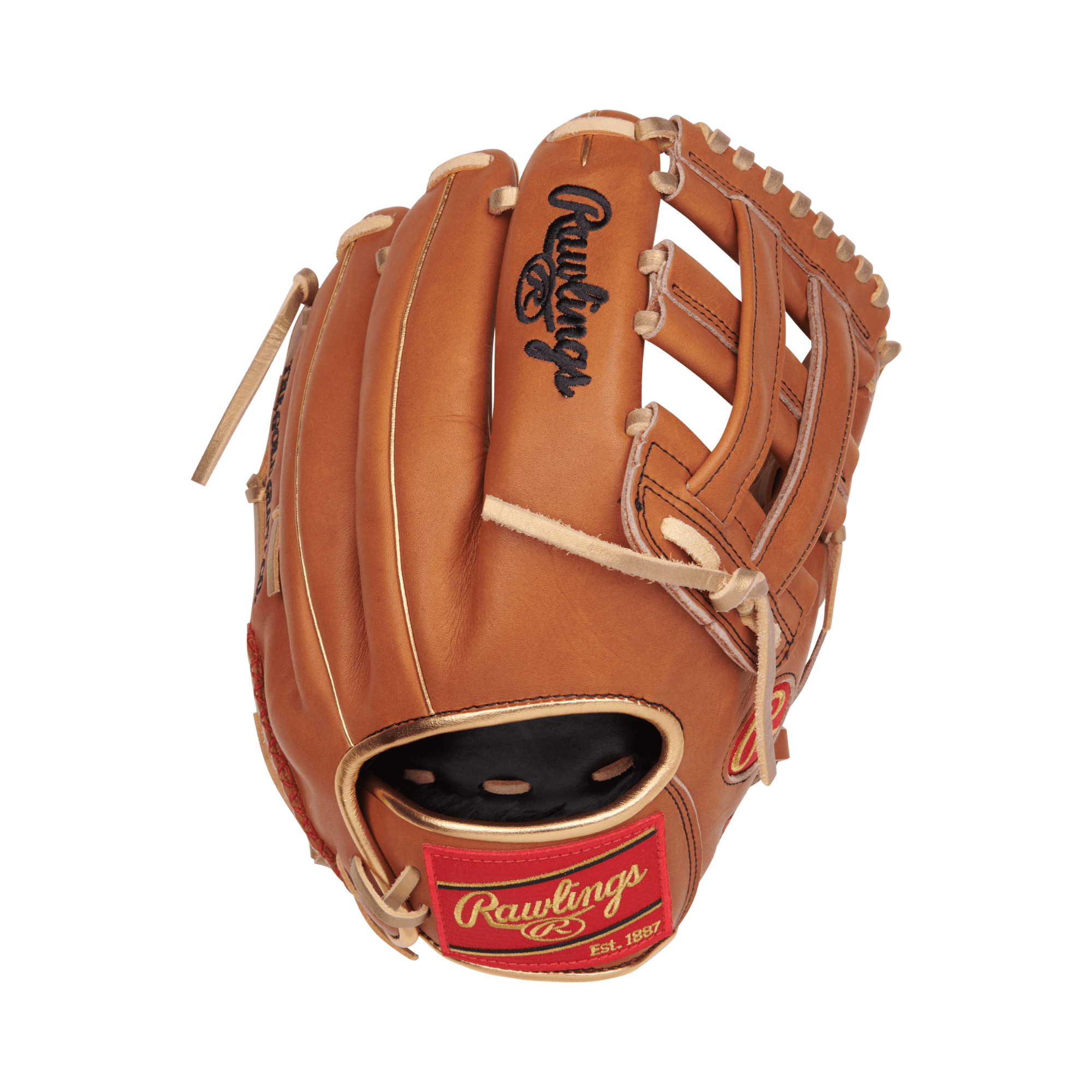 Rawlings Heart of the Hide Sierra Romero 12-inch Fastpitch Glove, RHT, tan leather with gold and red accents