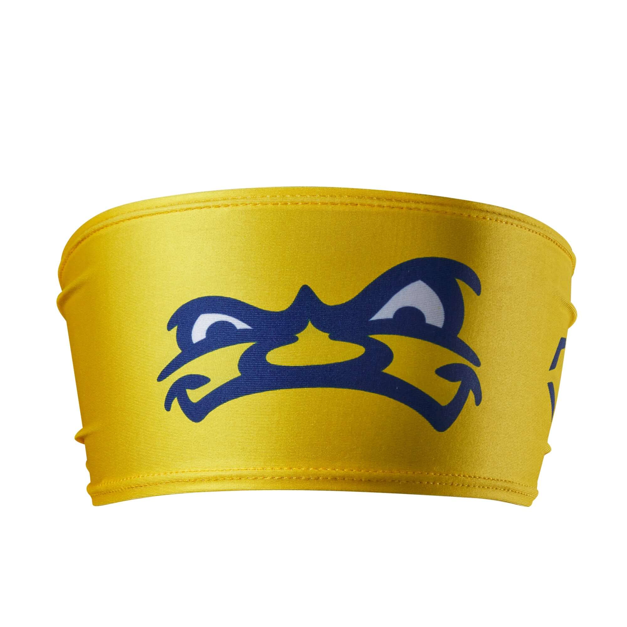 Yellow Evoshield Angry Banana headband with playful graphic design, perfect for sports and casual wear.