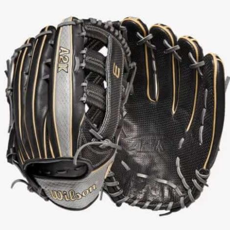 Wilson A2K 1775 glove, 12.75”, Black Pro Stock Select leather, Spin Control, Grey SnakeSkin, Left Hand Throw.